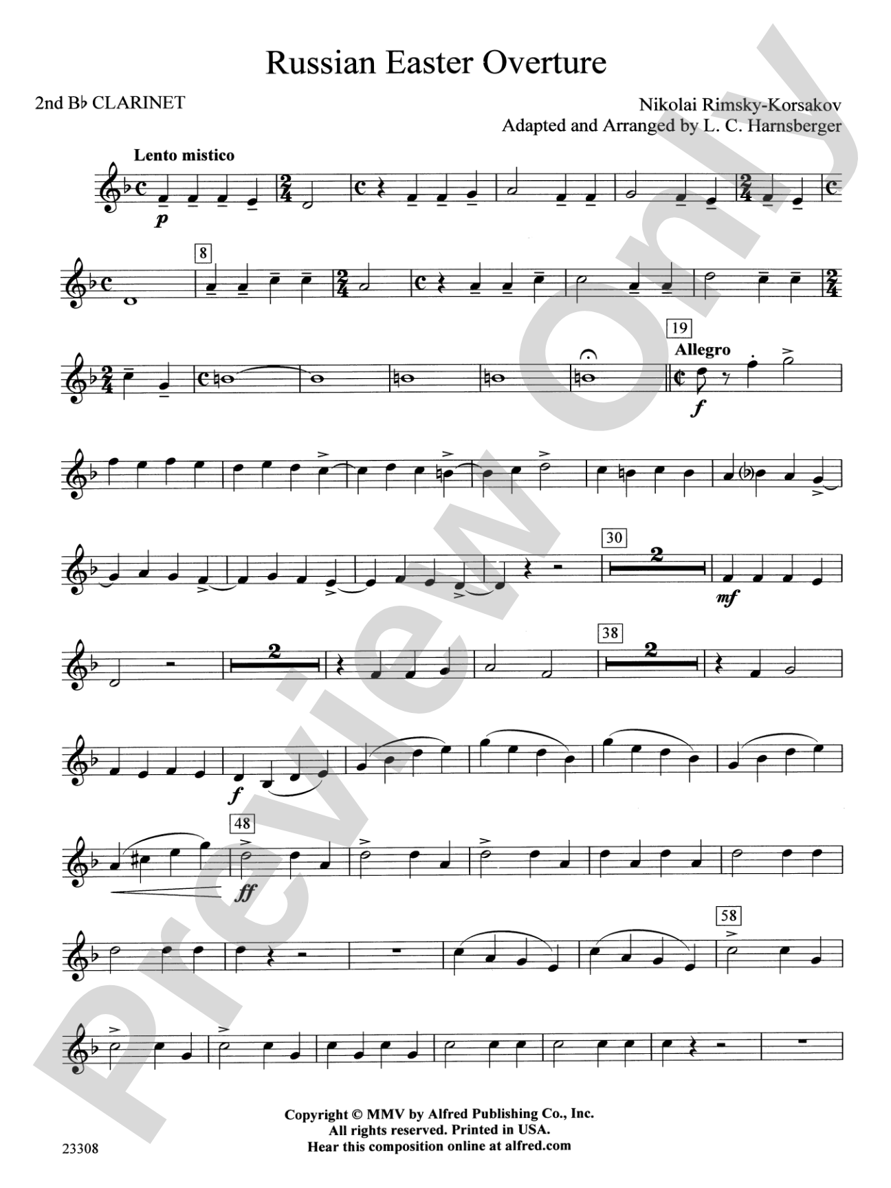 Russian Easter Overture: 2nd B-flat Clarinet