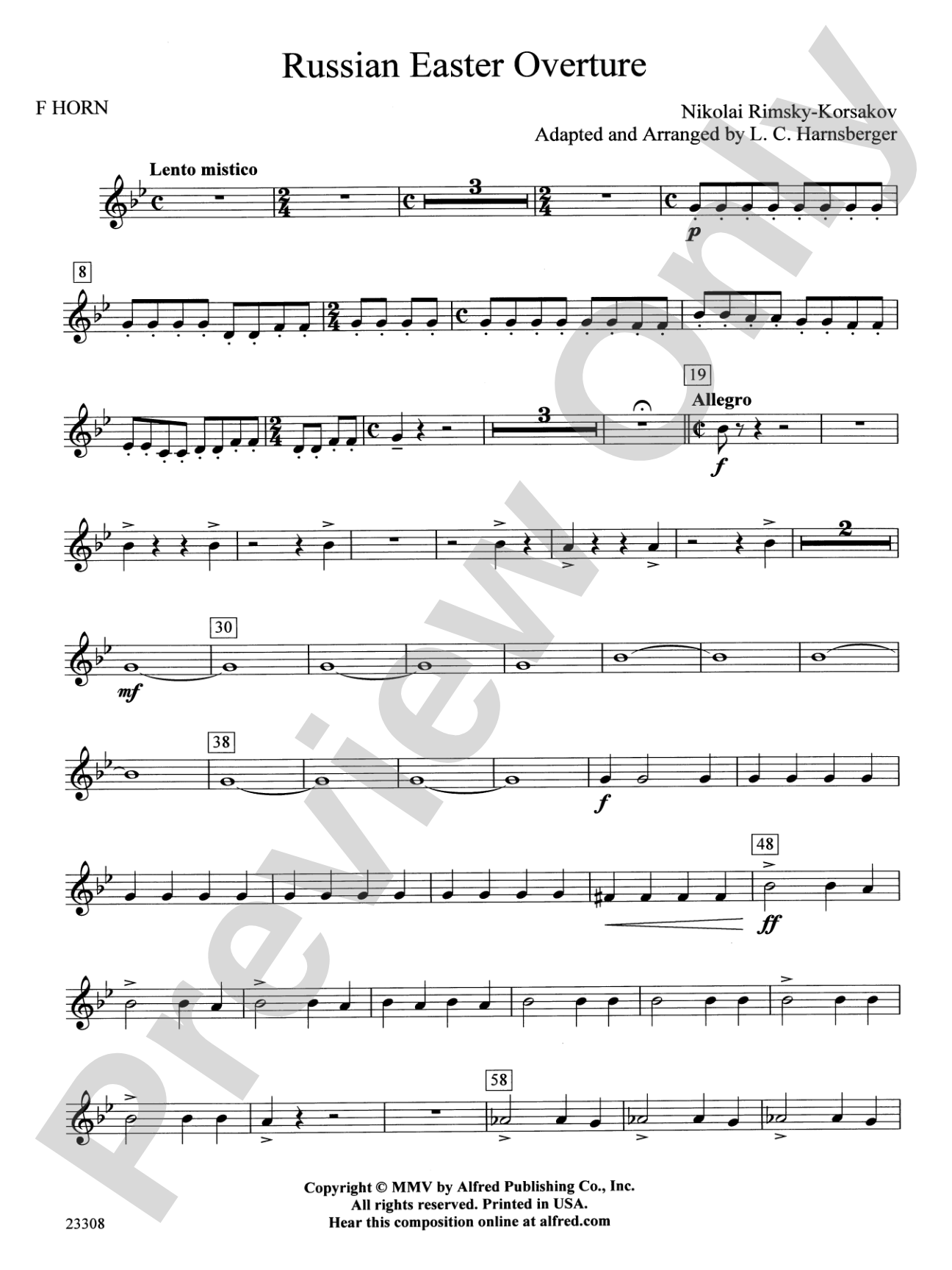 Russian Easter Overture: 1st F Horn