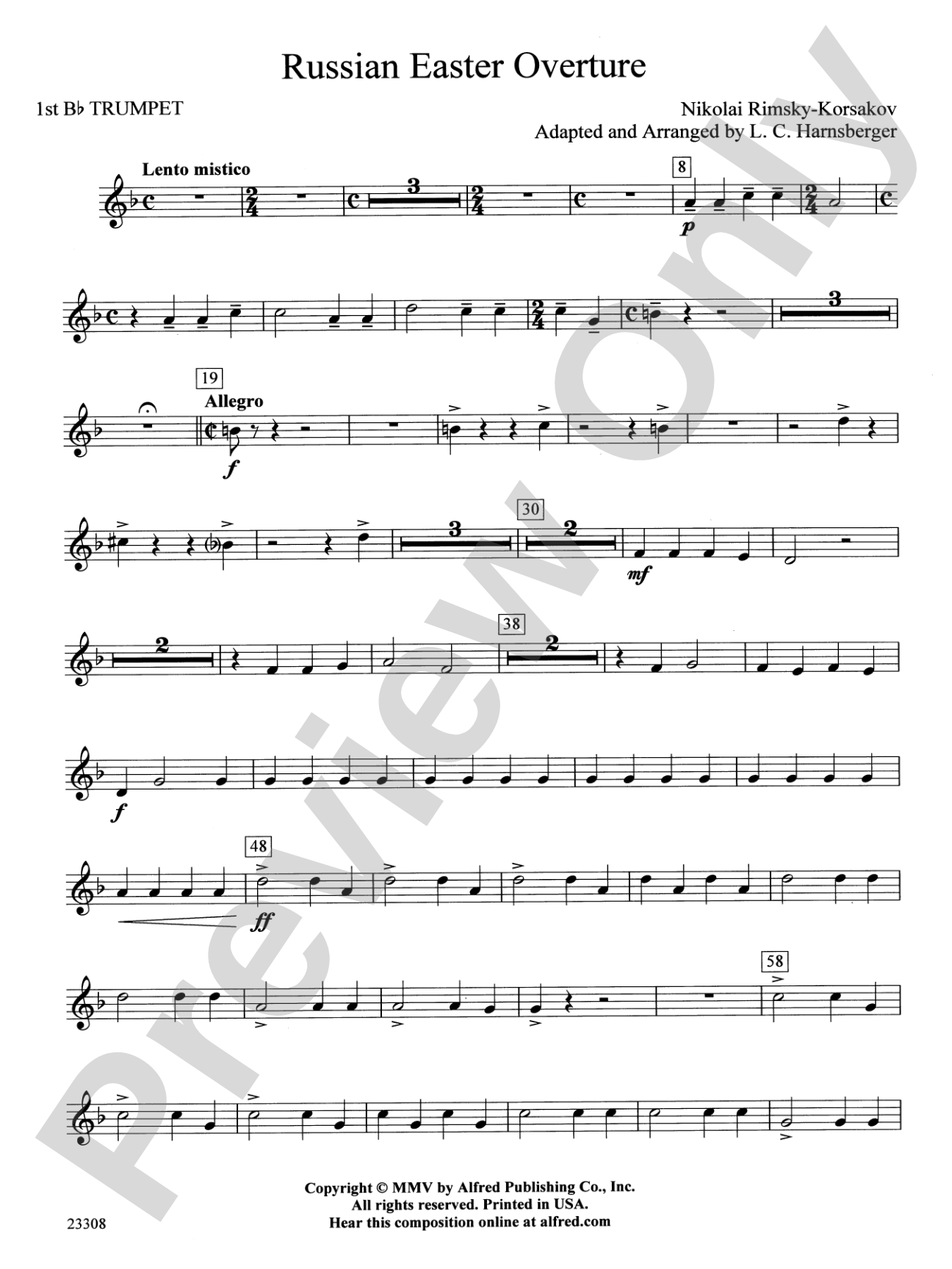 Russian Easter Overture: 1st B-flat Trumpet