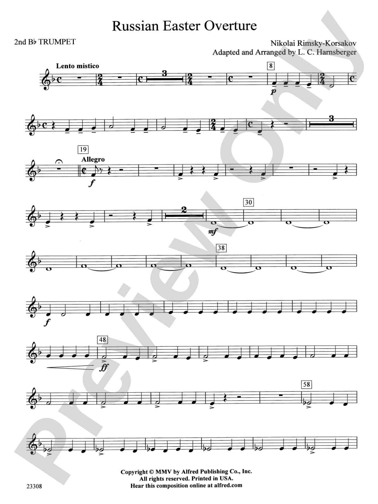 Russian Easter Overture: 2nd B-flat Trumpet