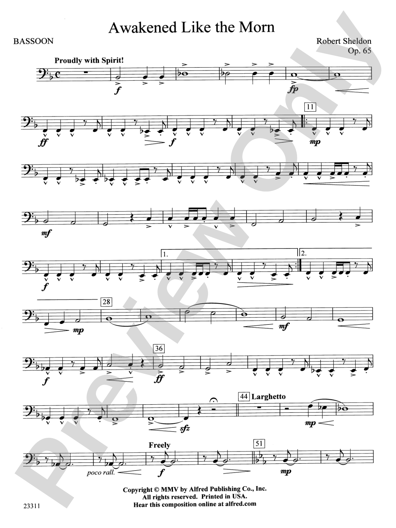 Awakened Like the Morn: Bassoon