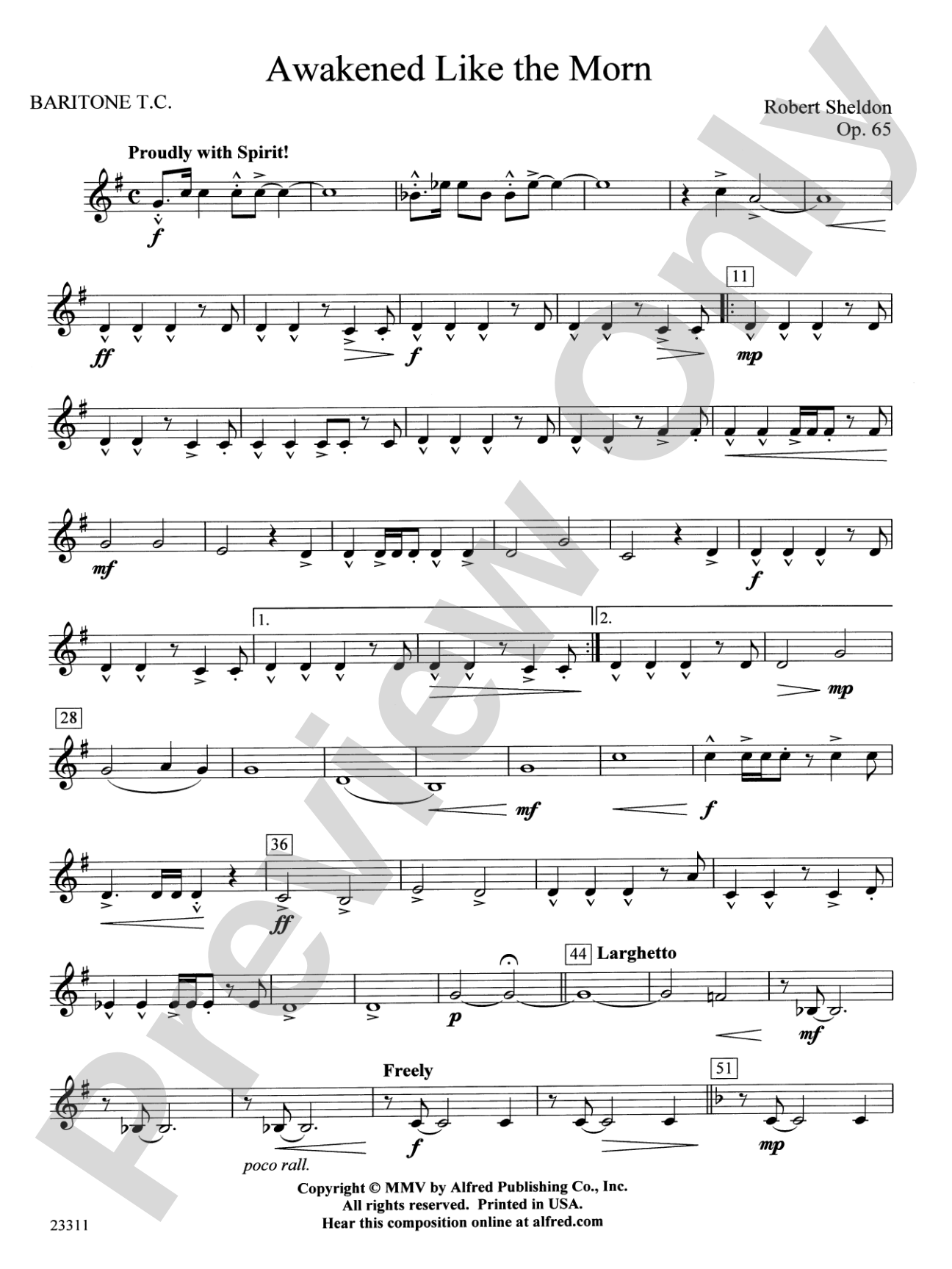 Awakened Like the Morn: Baritone T.C.
