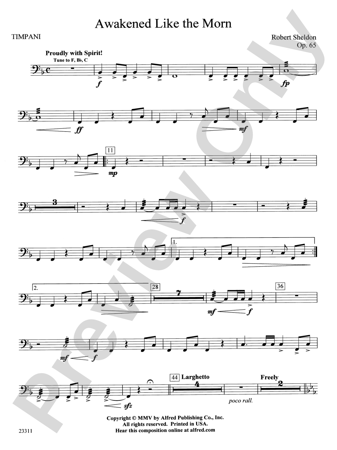 Awakened Like the Morn: Timpani