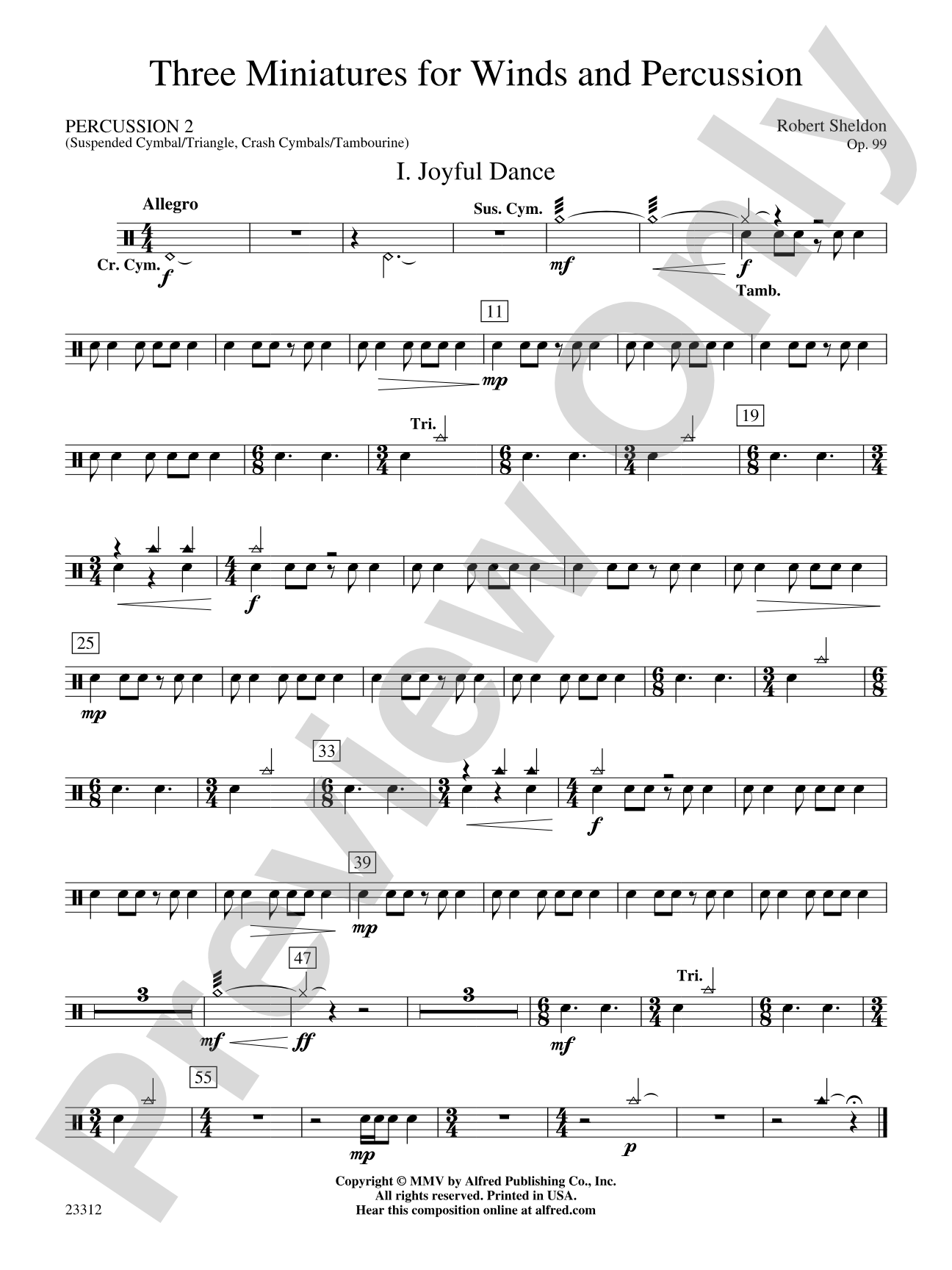Three Miniatures for Winds and Percussion: 2nd Percussion
