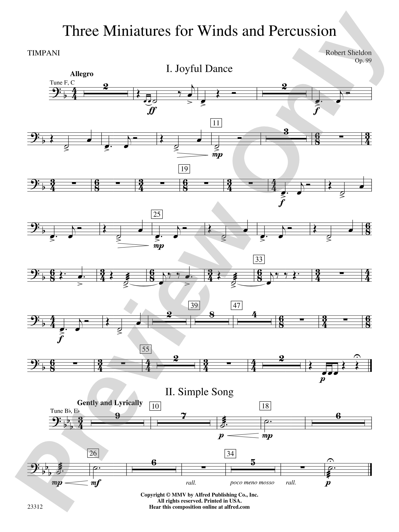Three Miniatures for Winds and Percussion: Timpani