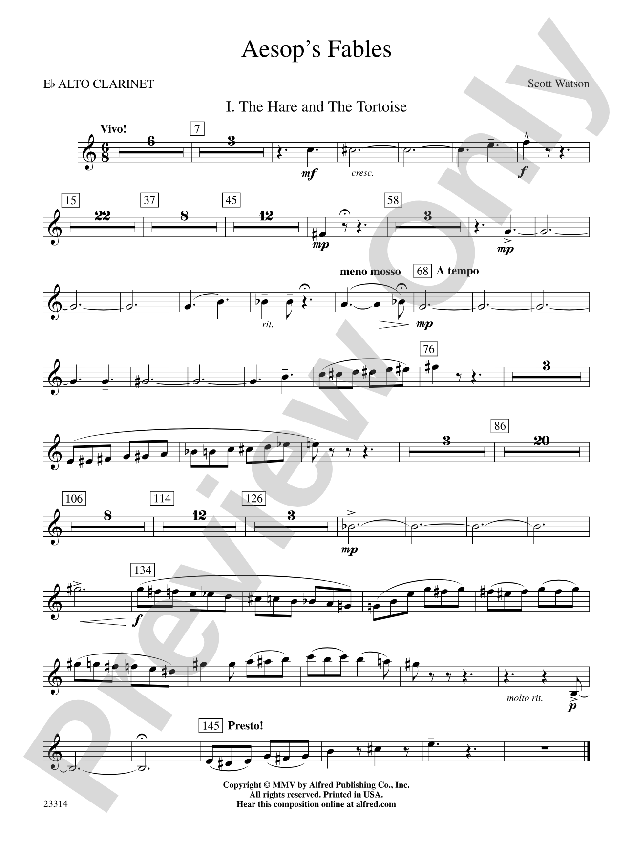 Aesop's Fables: E-flat Alto Clarinet