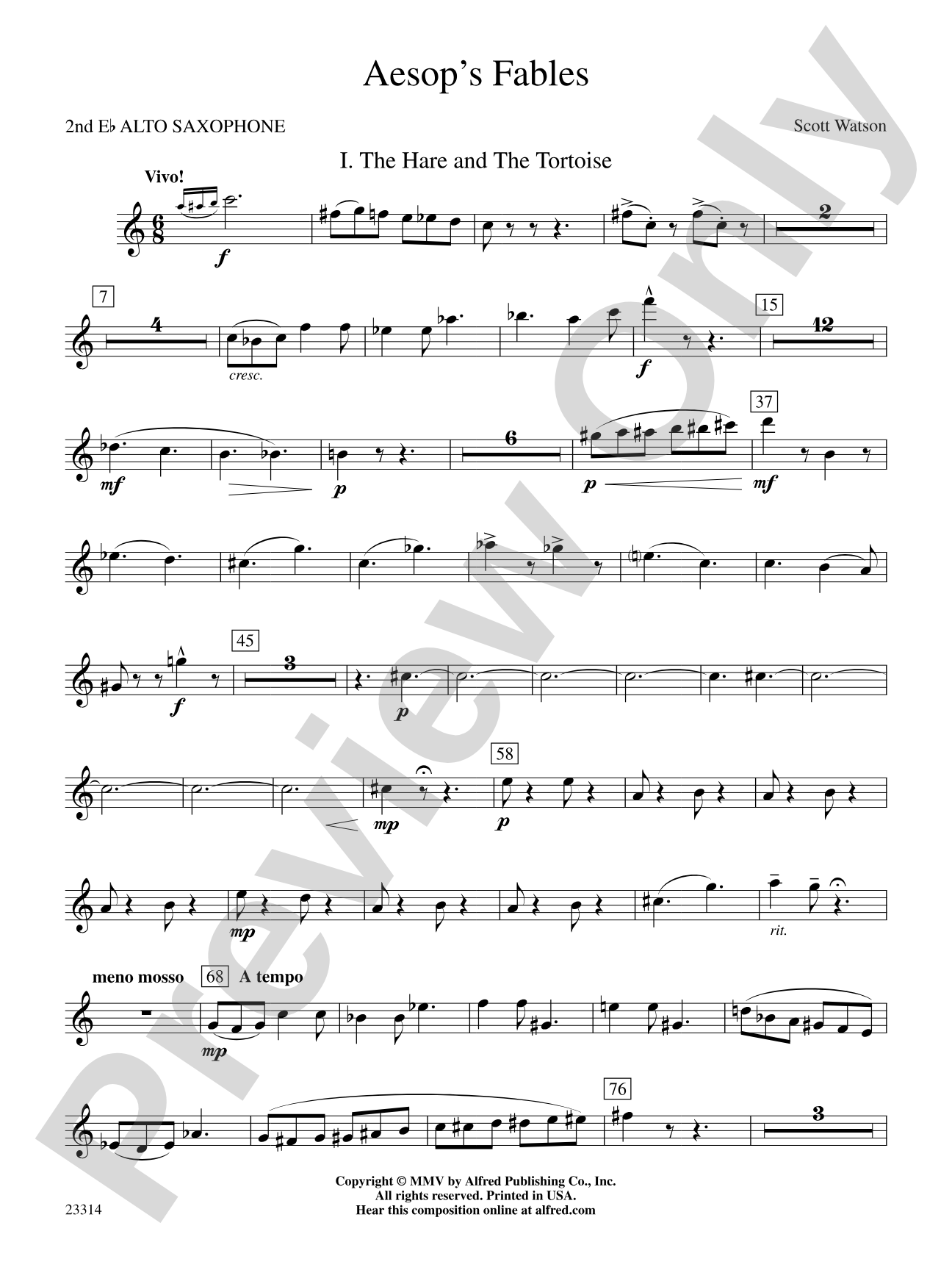 Aesop's Fables: 2nd E-flat Alto Saxophone