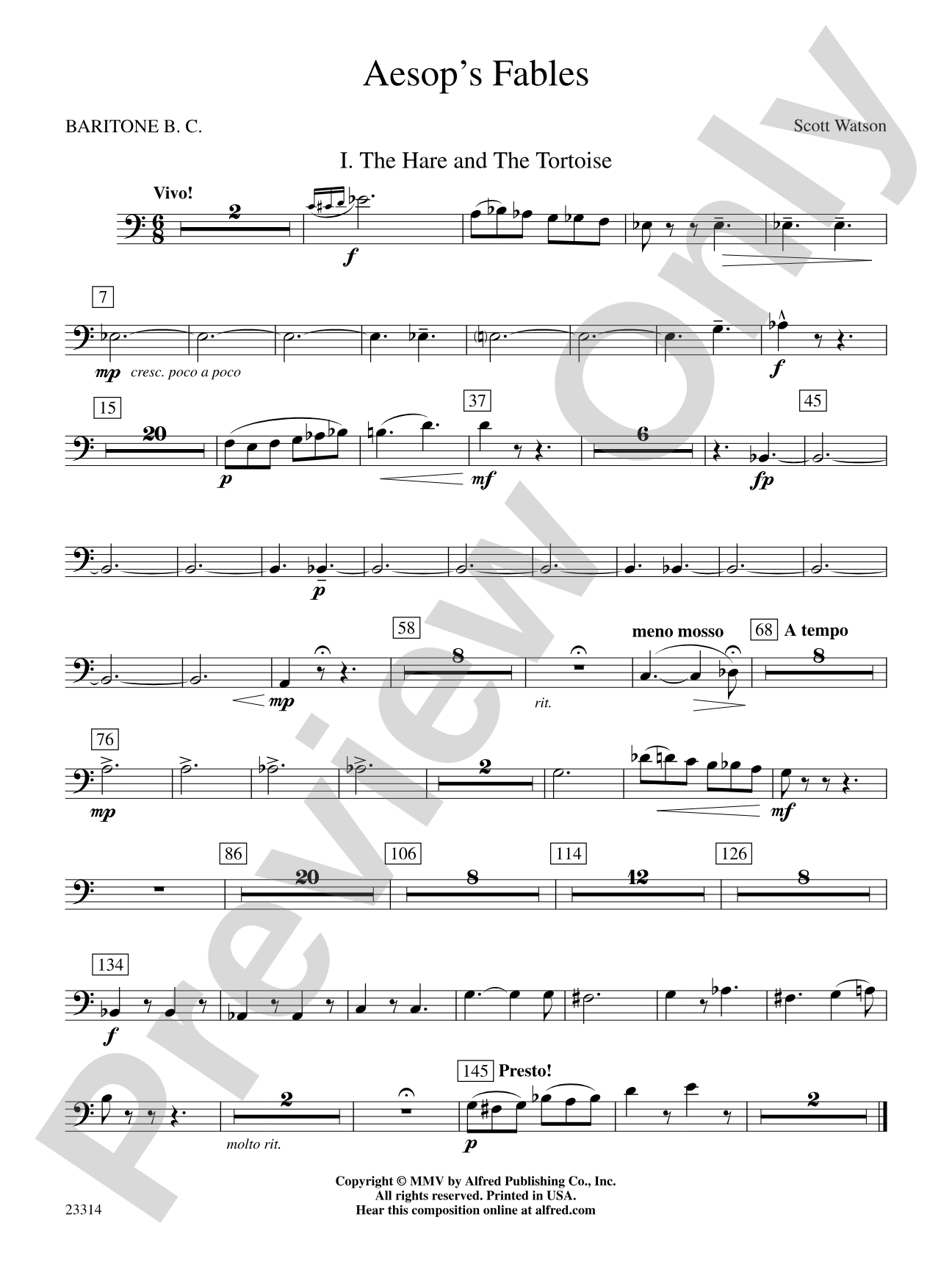Aesop's Fables: Baritone B.C.