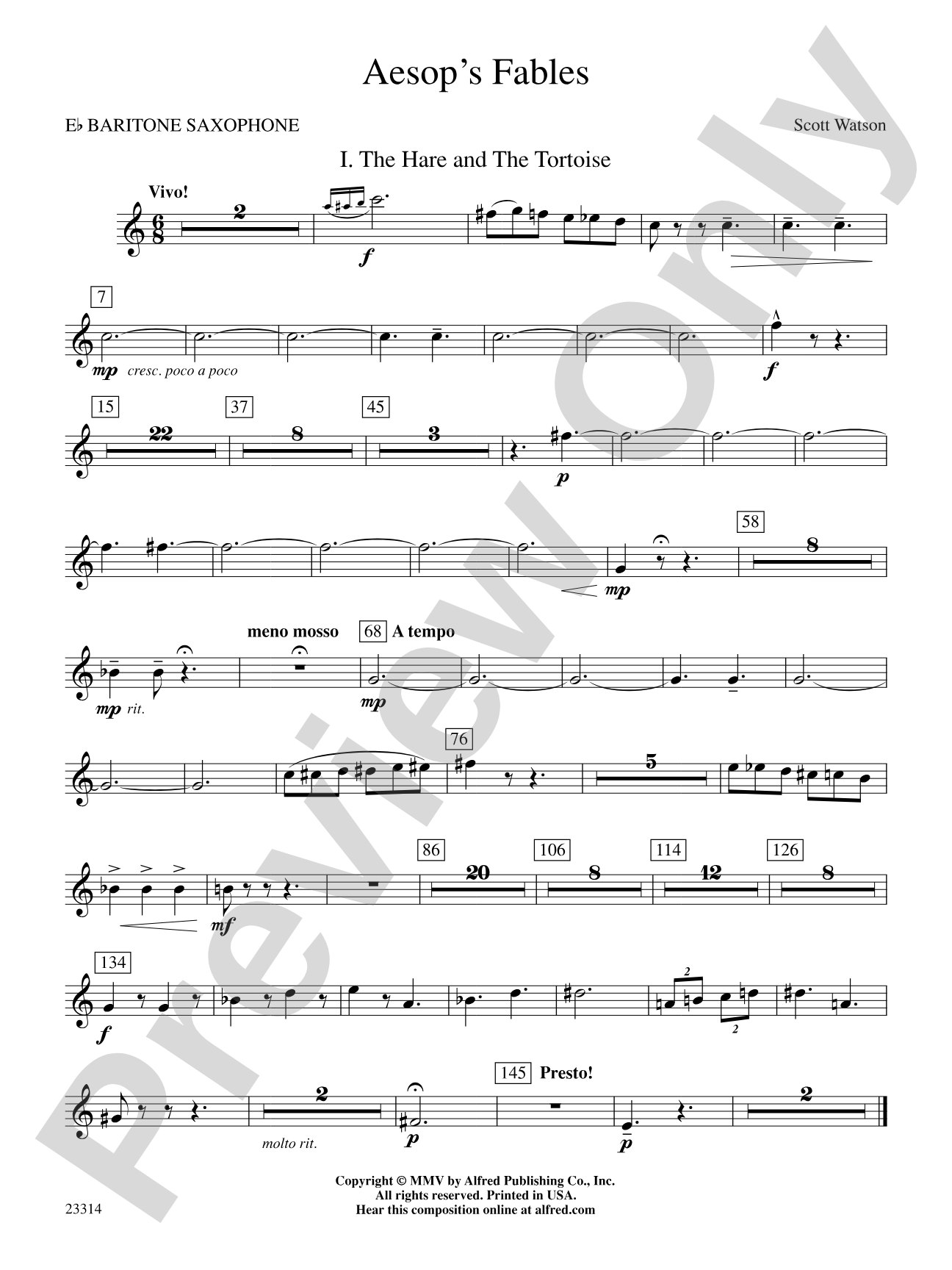 Aesop's Fables: E-flat Baritone Saxophone