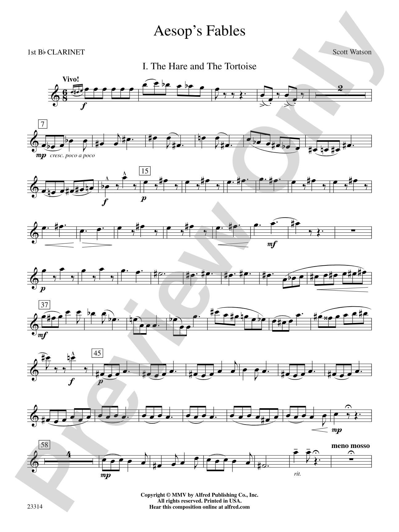 Aesop's Fables: 1st B-flat Clarinet