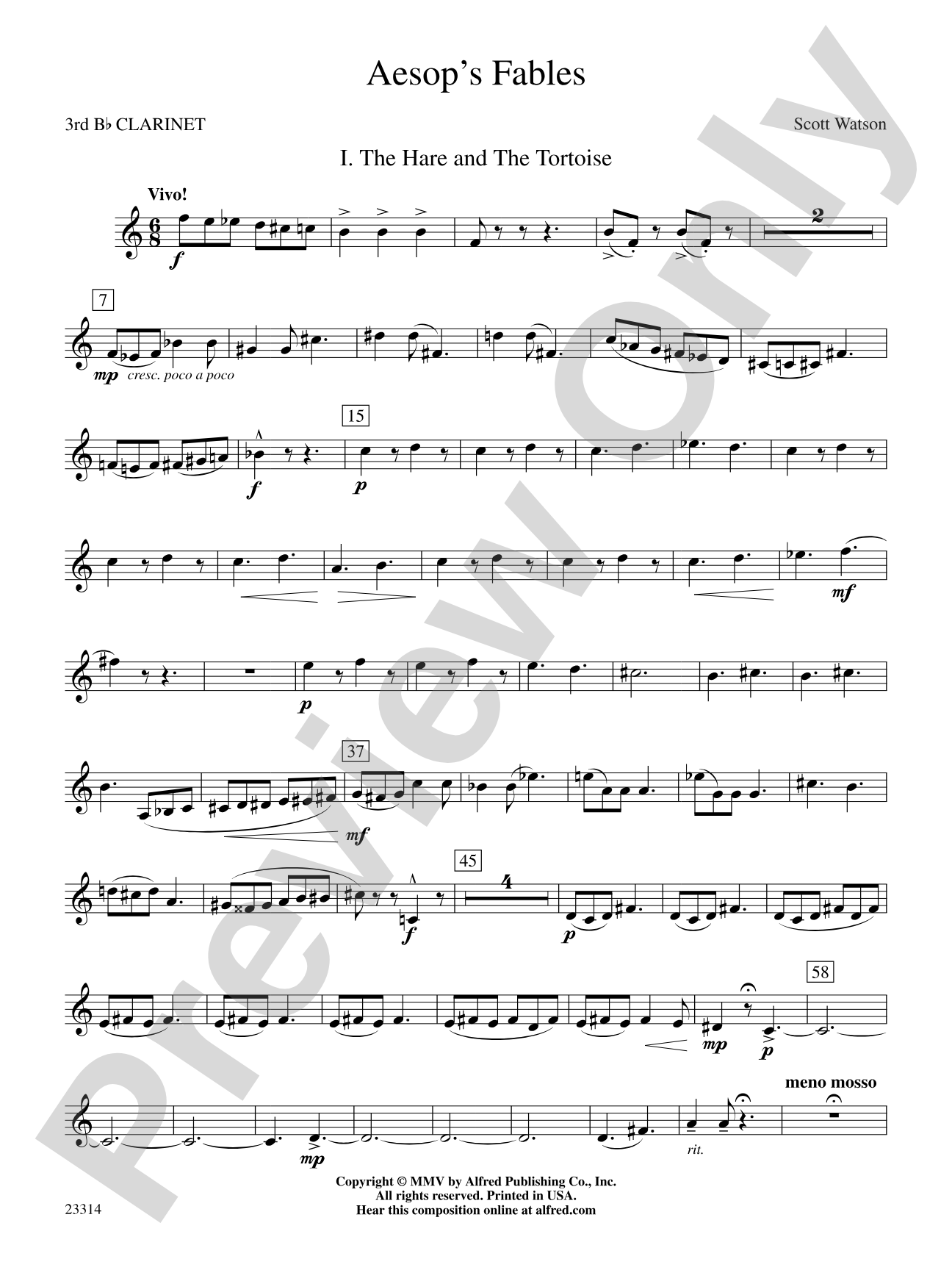 Aesop's Fables: 3rd B-flat Clarinet