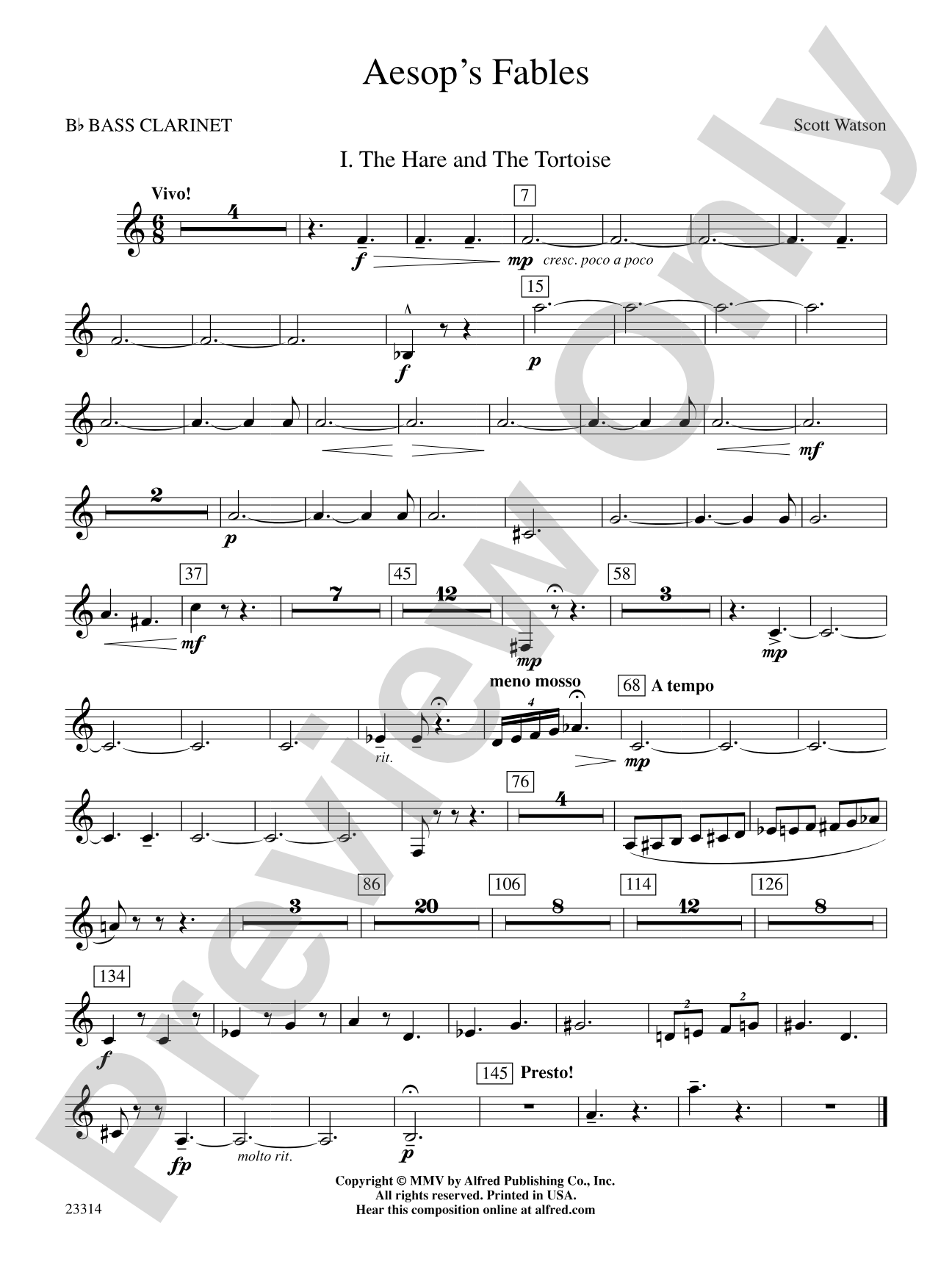 Aesop's Fables: B-flat Bass Clarinet