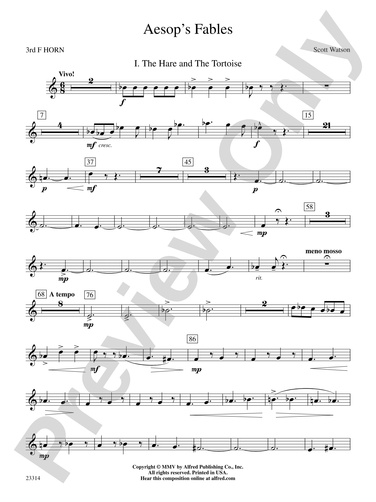 Aesop's Fables: 3rd F Horn