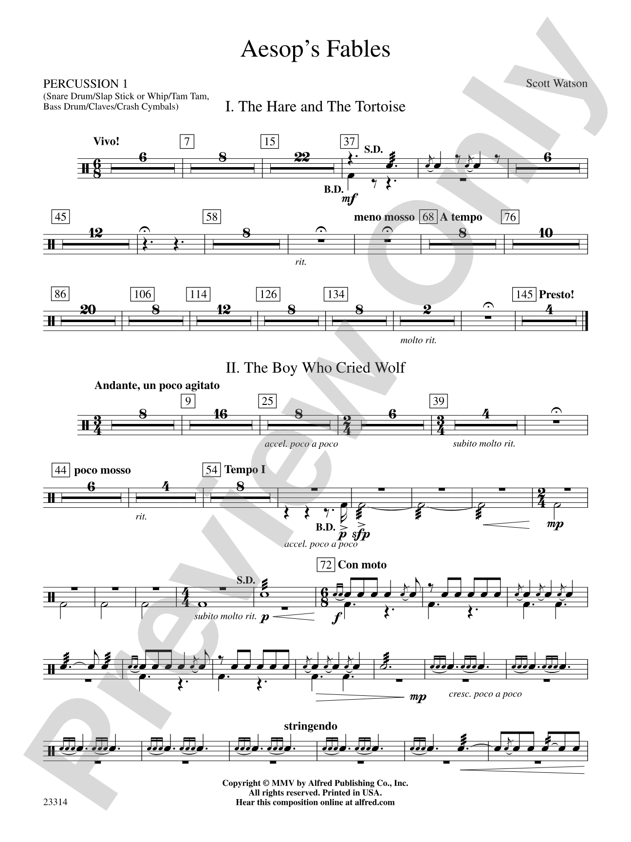 Aesop's Fables: 1st Percussion