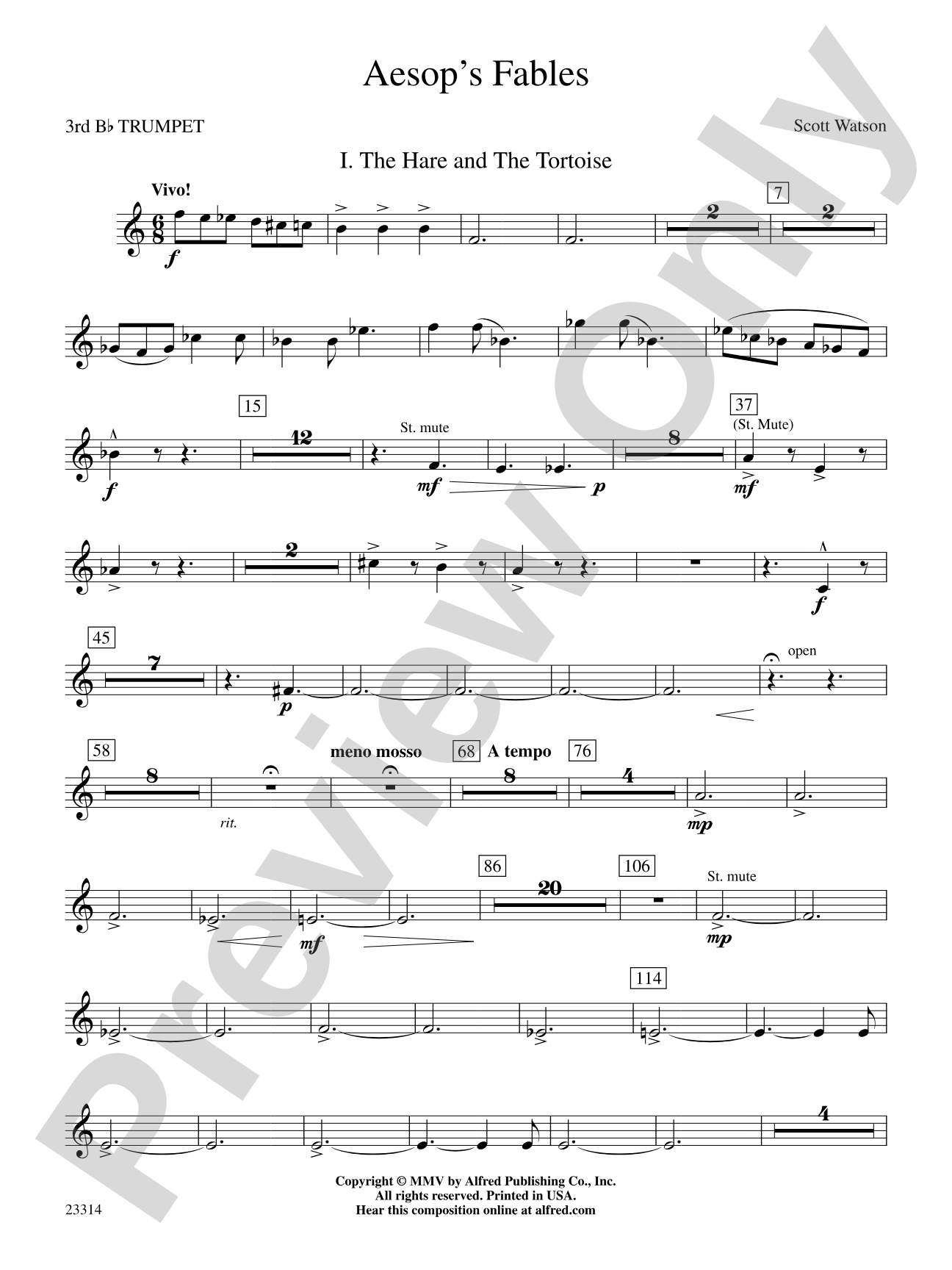 Aesop's Fables: 3rd B-flat Trumpet