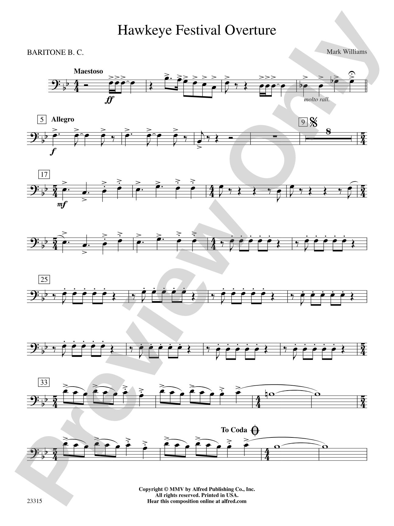 Hawkeye Festival Overture: Baritone B.C.