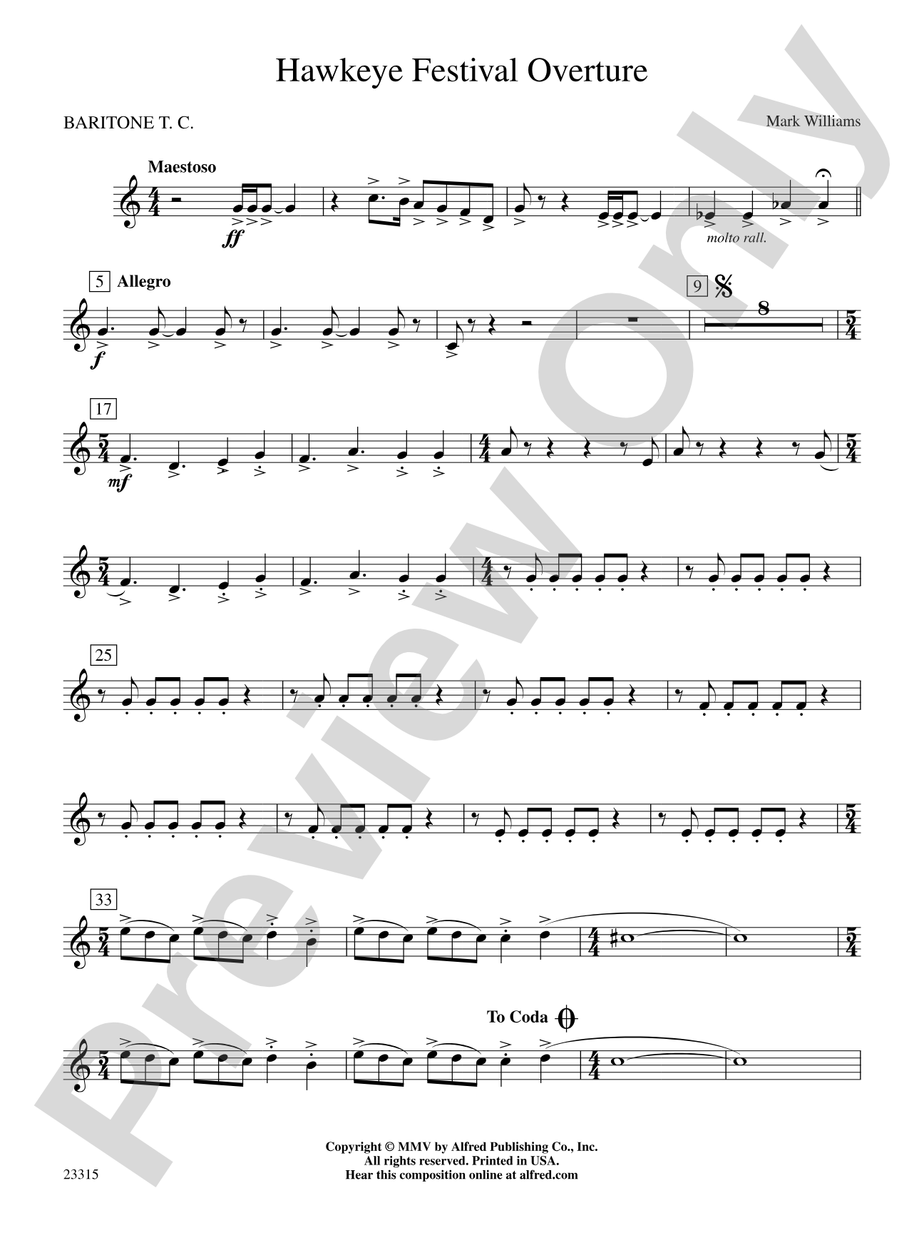 Hawkeye Festival Overture: Baritone T.C.