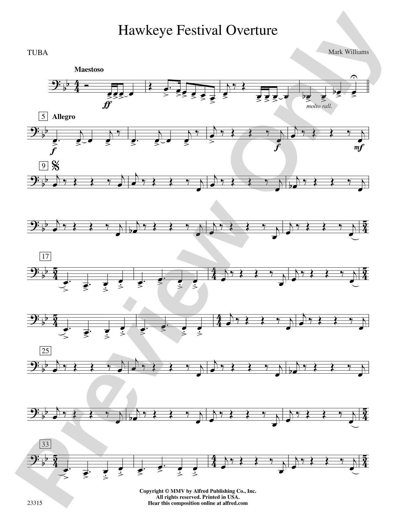 Hawkeye Festival Overture: Tuba