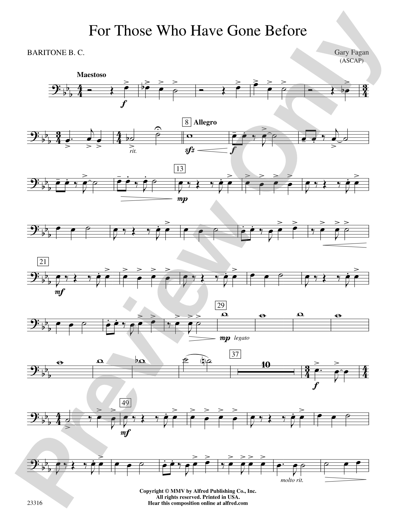 For Those Who Have Gone Before: Baritone B.C.