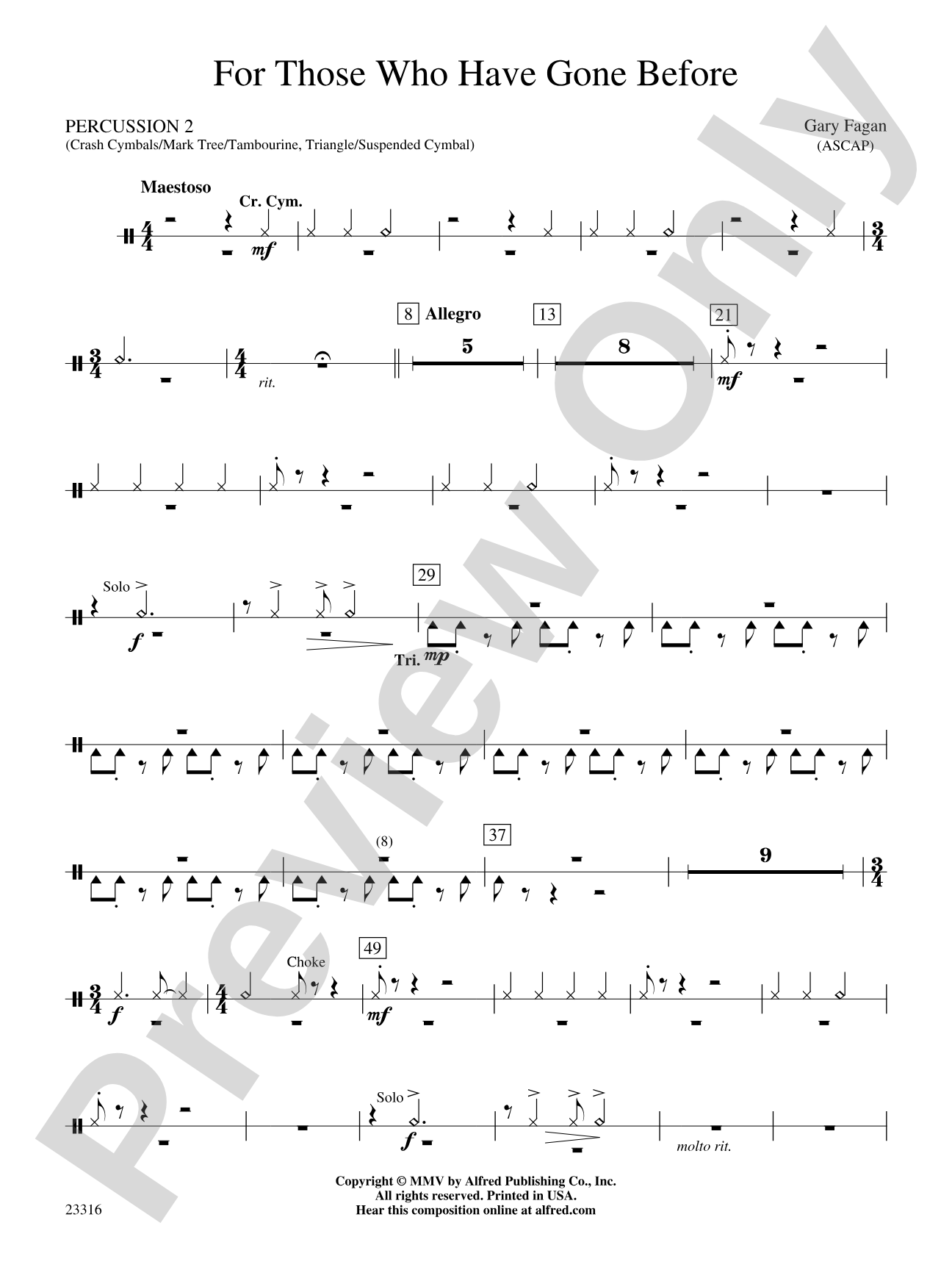 For Those Who Have Gone Before: 2nd Percussion