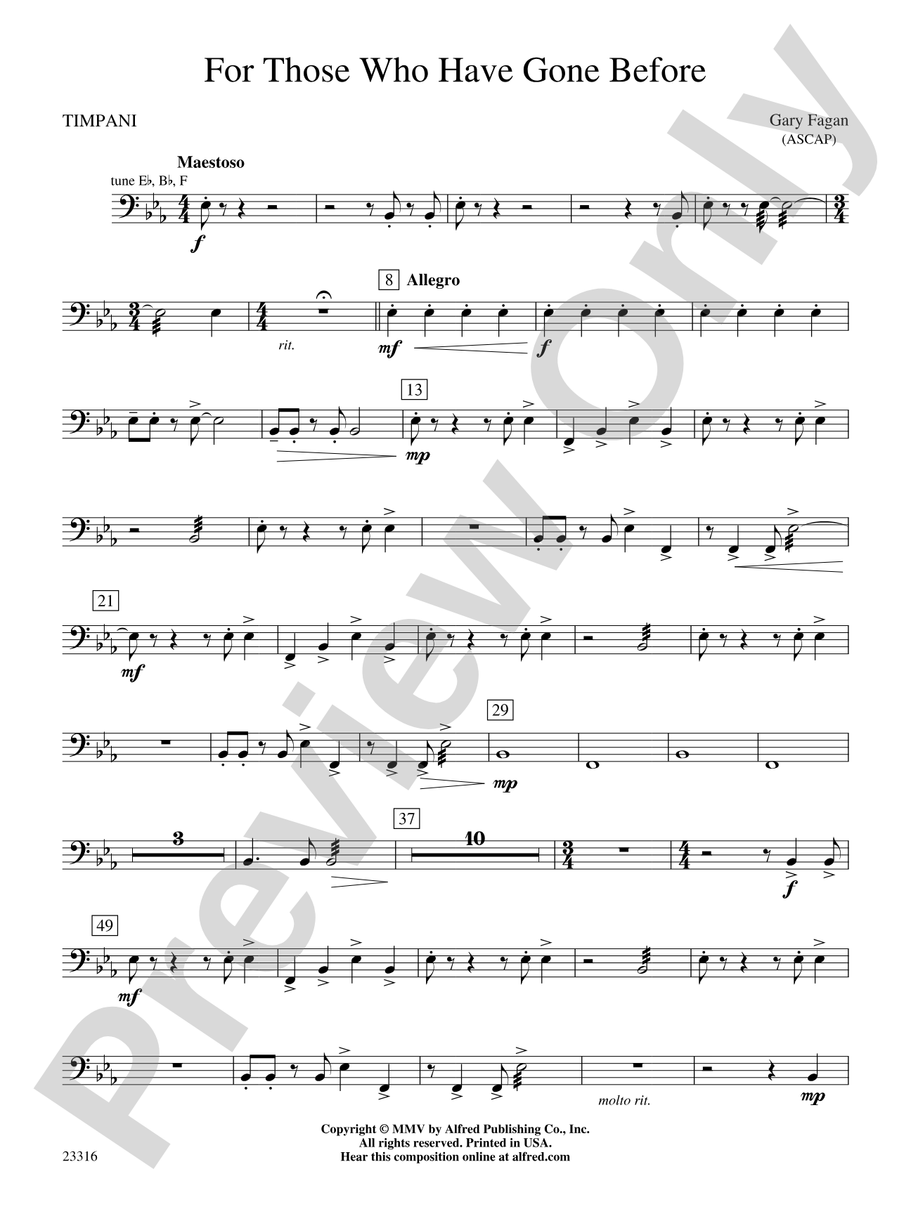 For Those Who Have Gone Before: Timpani