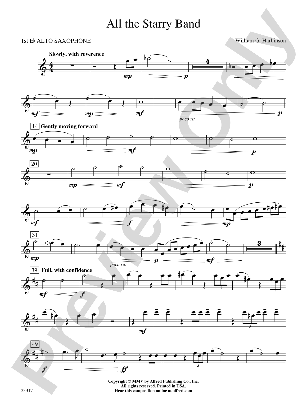 All the Starry Band: E-flat Alto Saxophone
