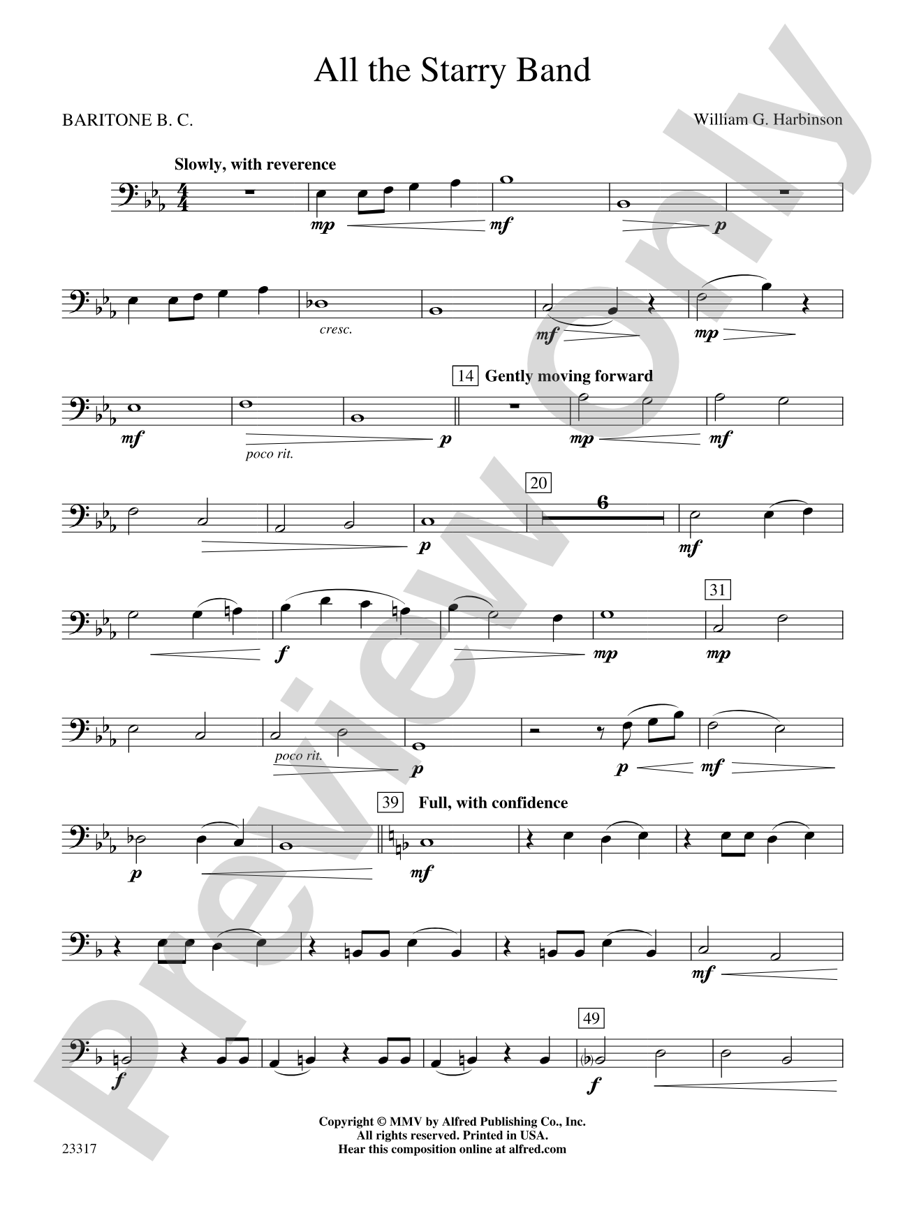 All the Starry Band: Baritone B.C.