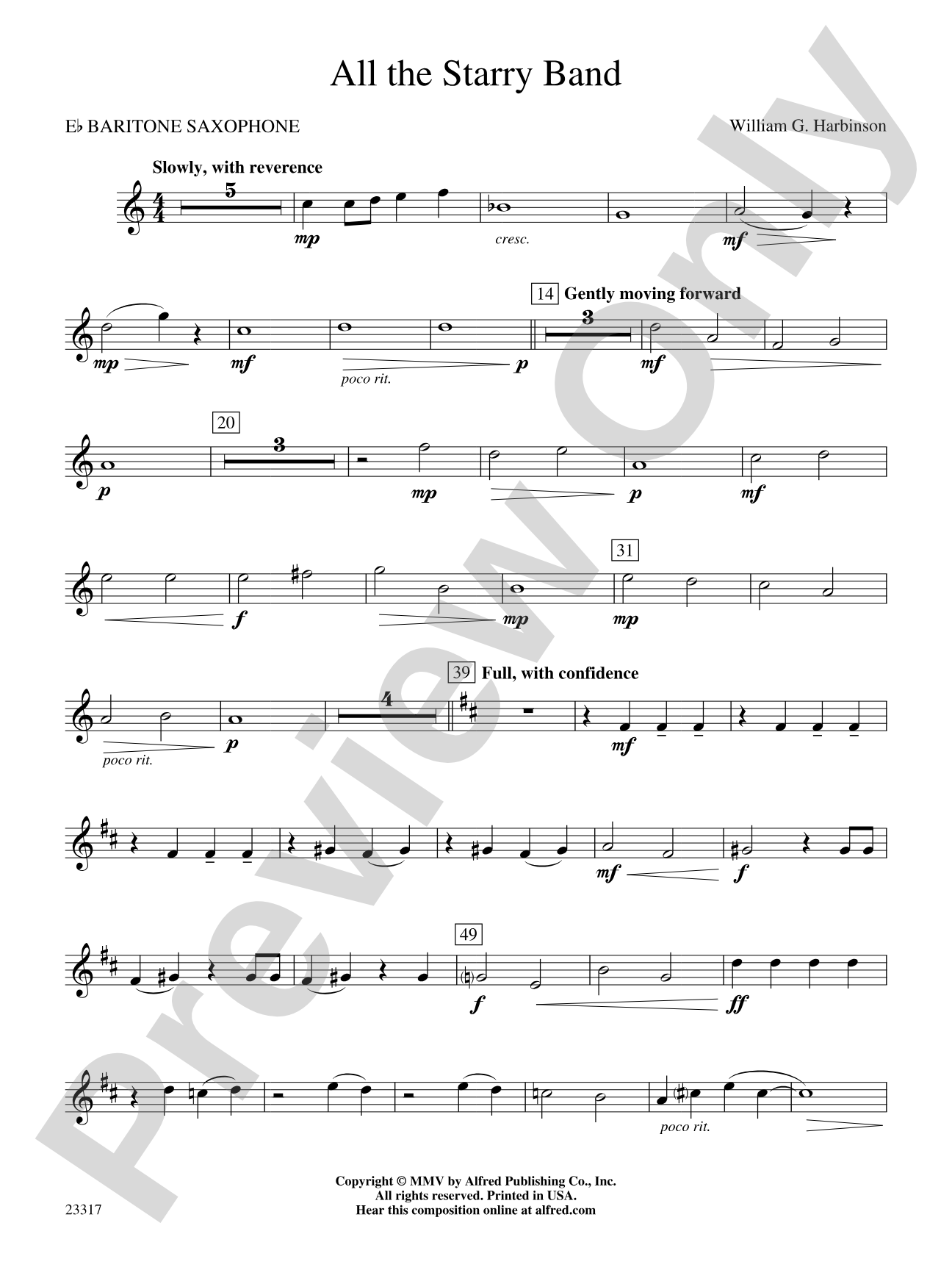 All the Starry Band: E-flat Baritone Saxophone