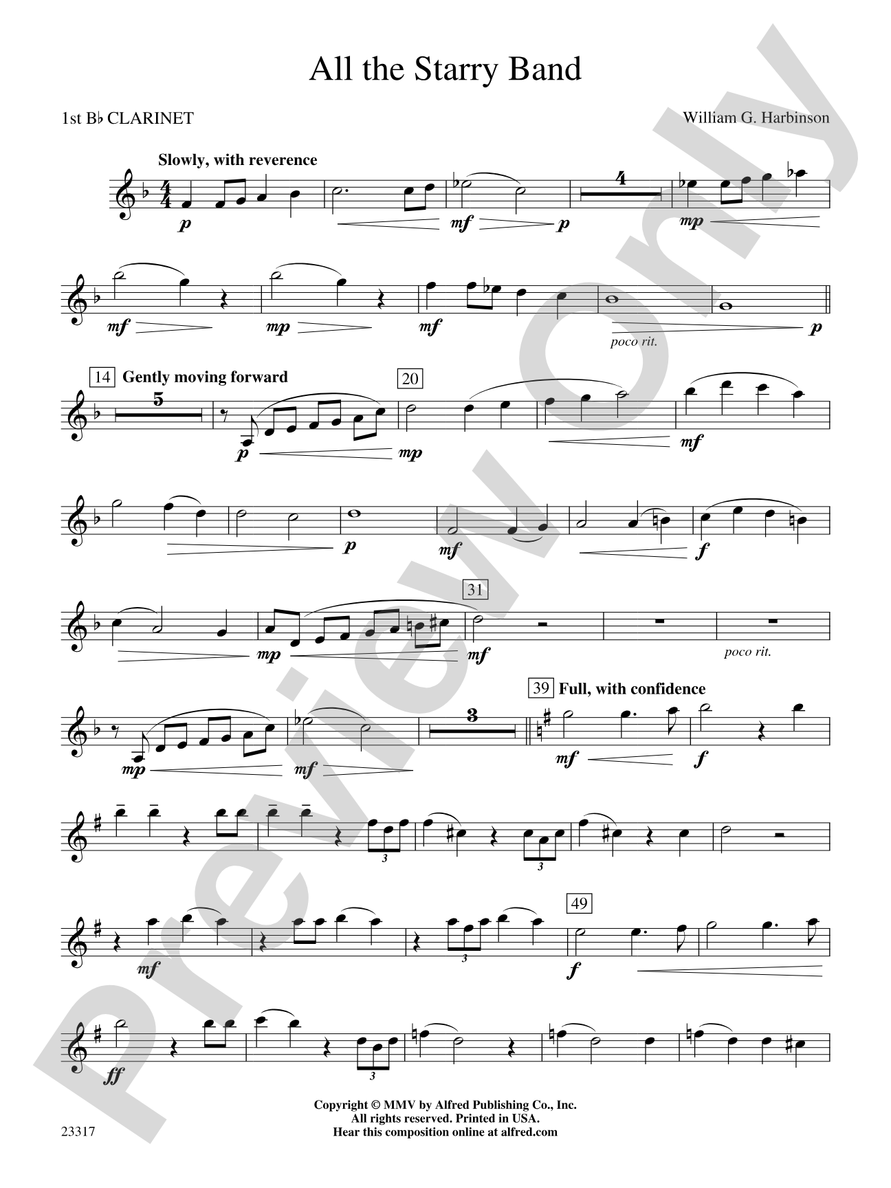 All the Starry Band: 1st B-flat Clarinet