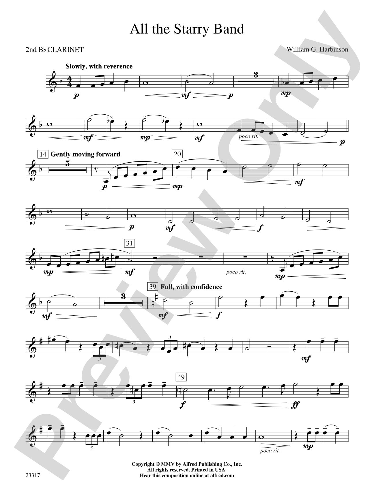 All the Starry Band: 2nd B-flat Clarinet