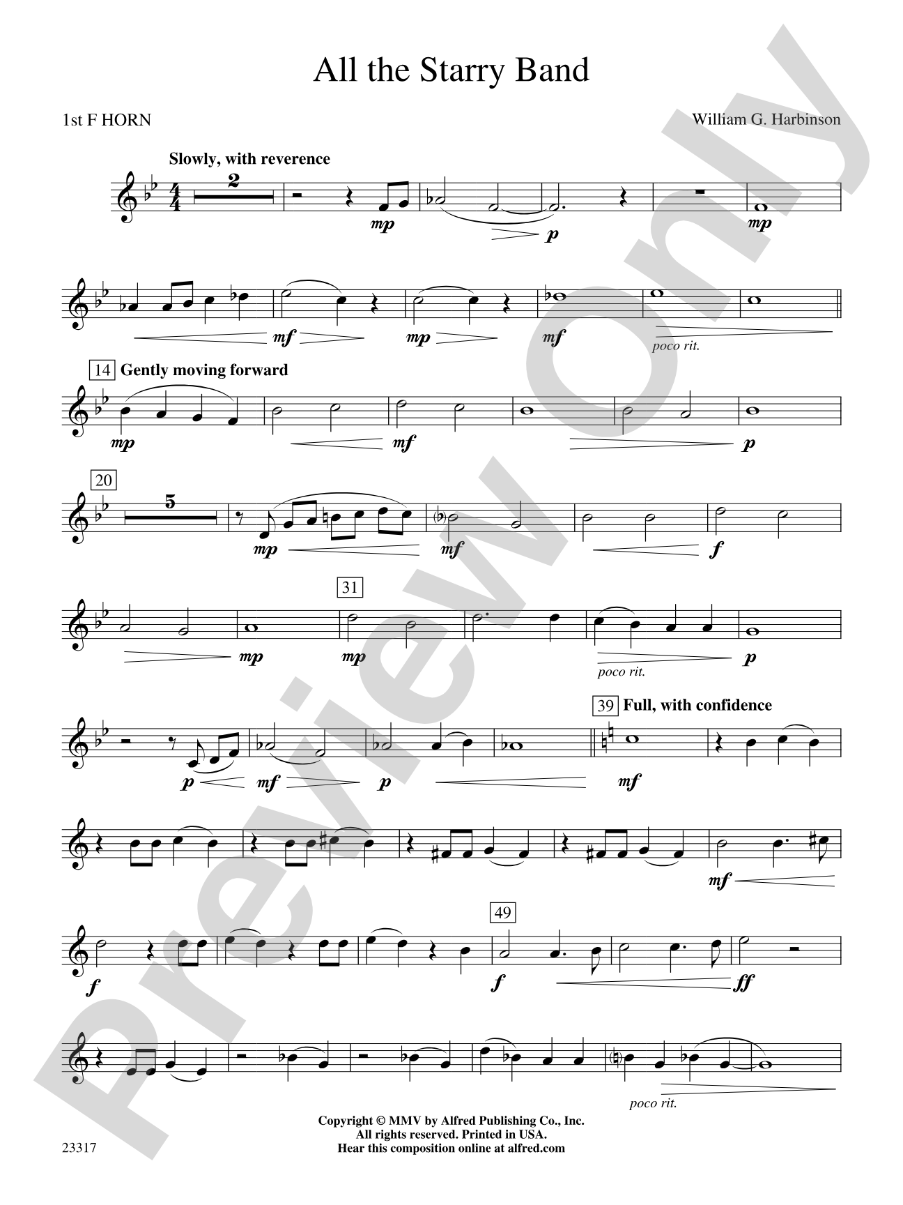 All the Starry Band: 1st F Horn