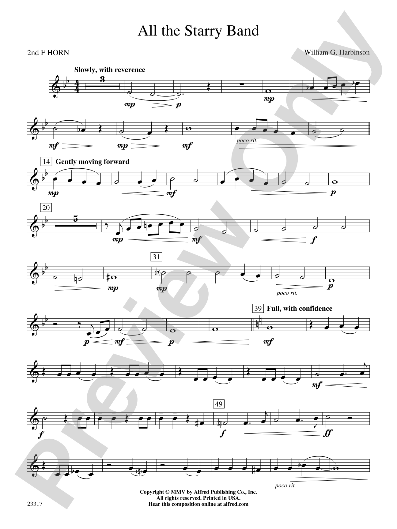 All the Starry Band: 2nd F Horn