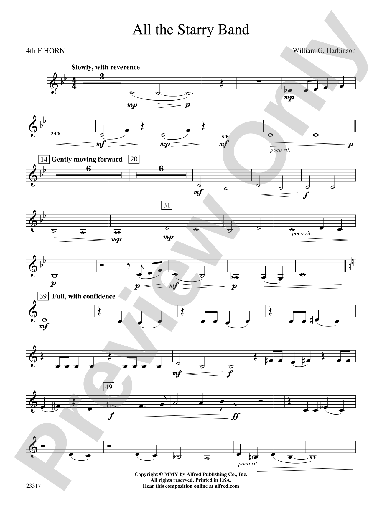 All the Starry Band: 4th F Horn