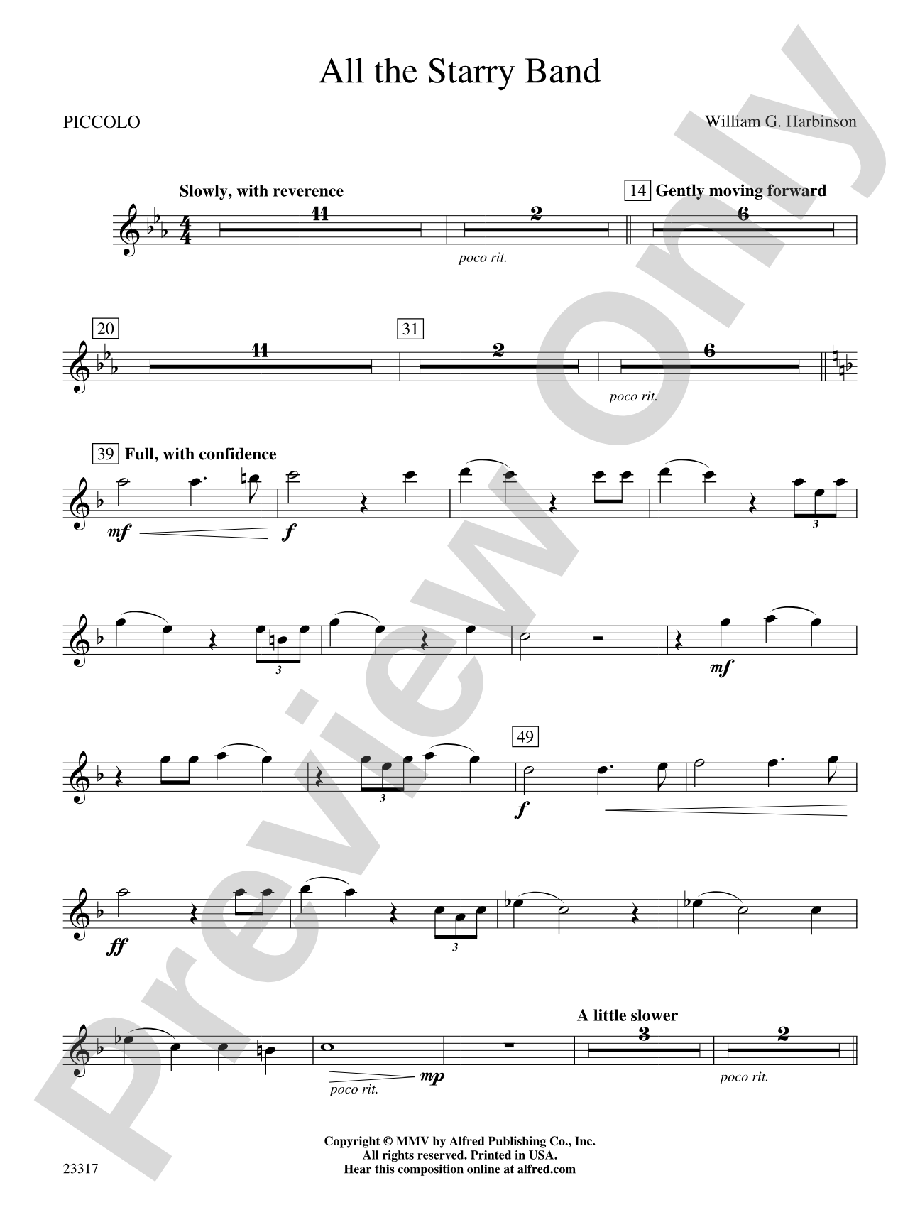 All the Starry Band: Piccolo