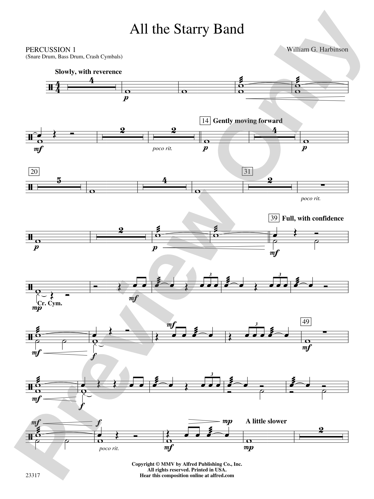 All the Starry Band: 1st Percussion