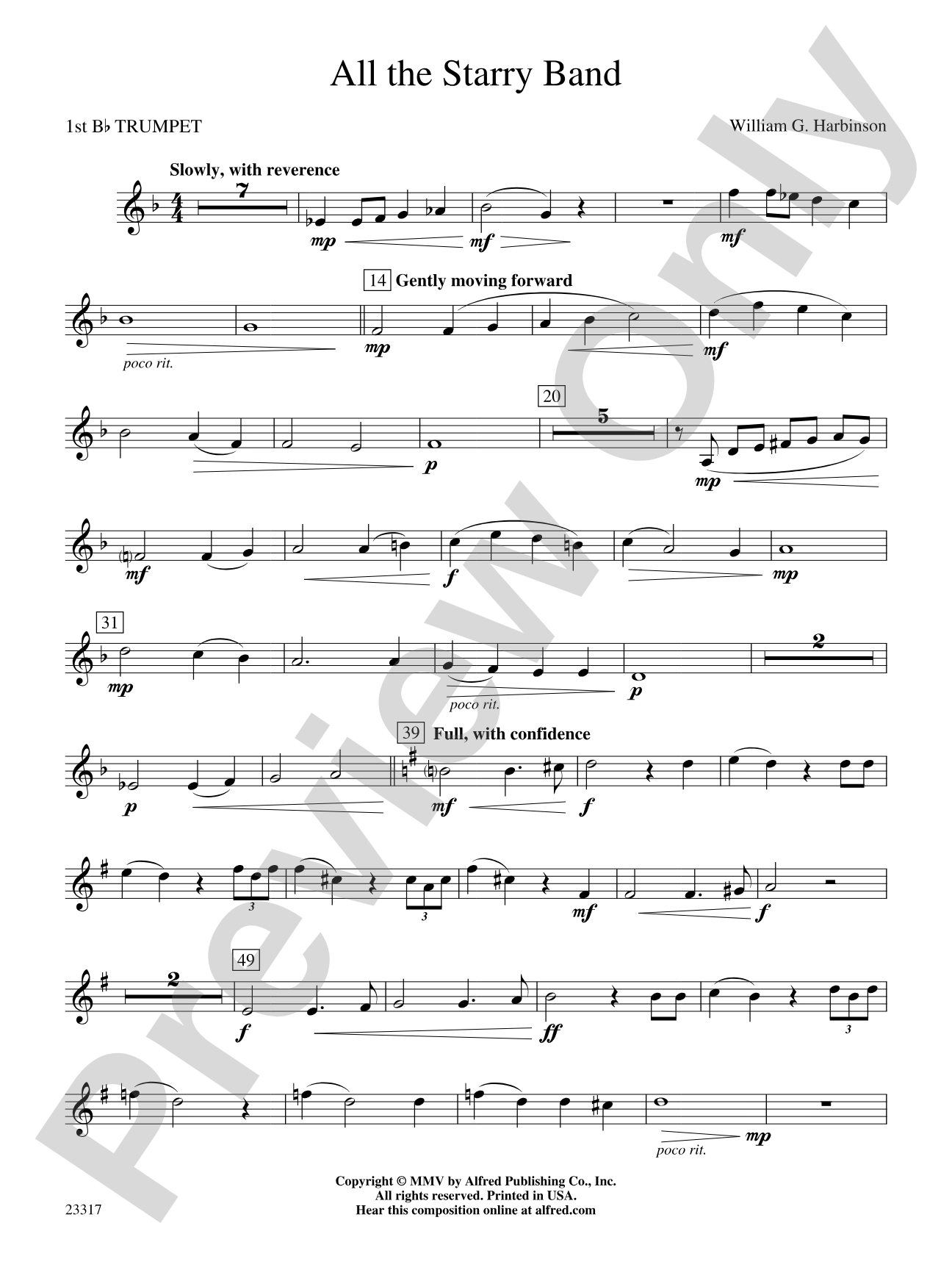 All the Starry Band: 1st B-flat Trumpet