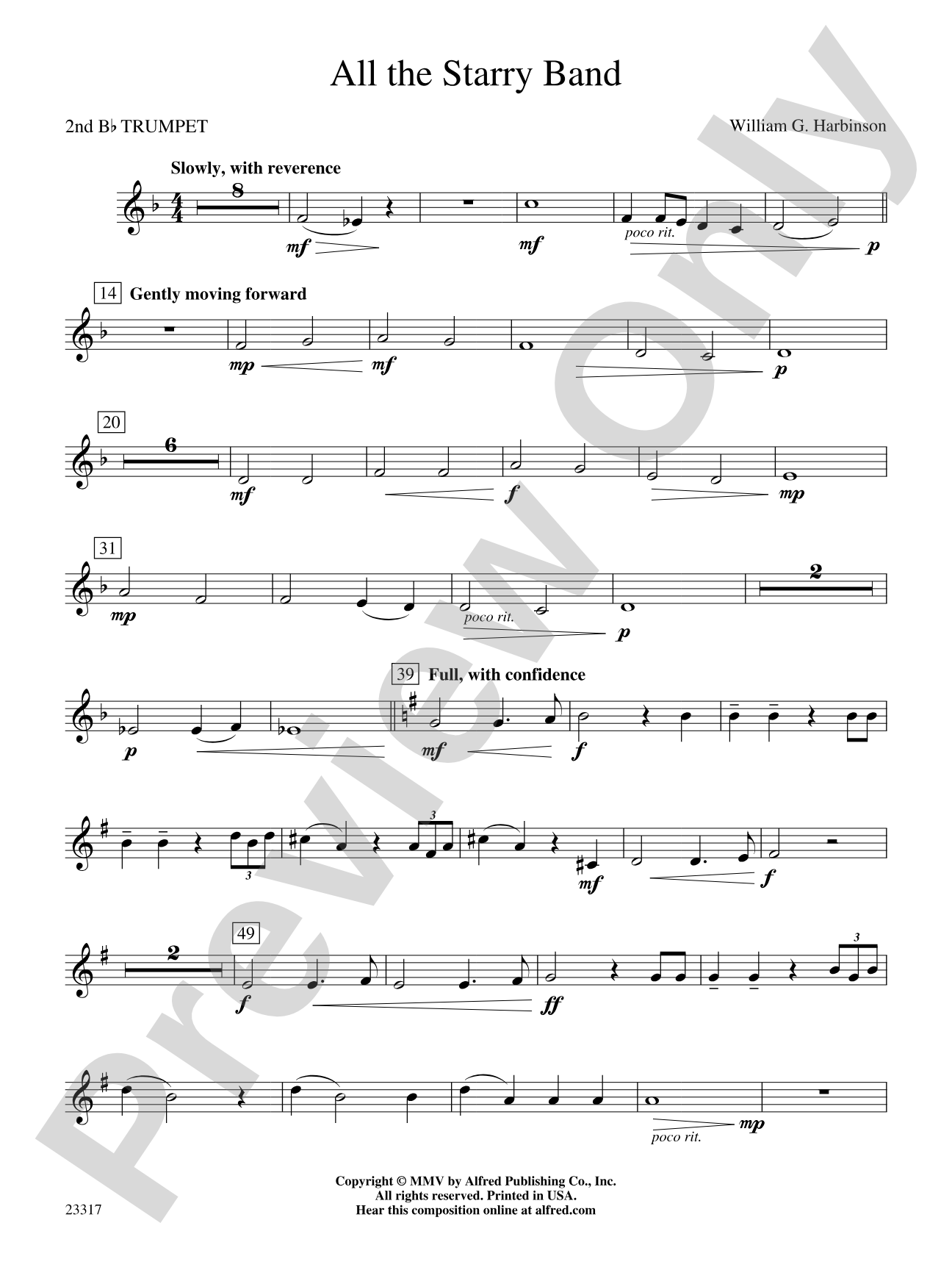 All the Starry Band: 2nd B-flat Trumpet