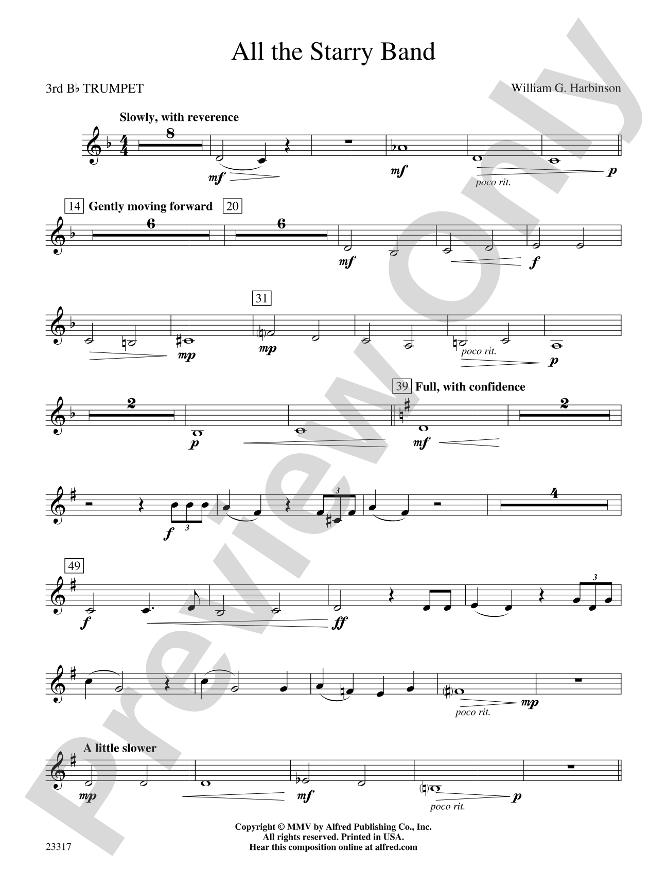All the Starry Band: 3rd B-flat Trumpet
