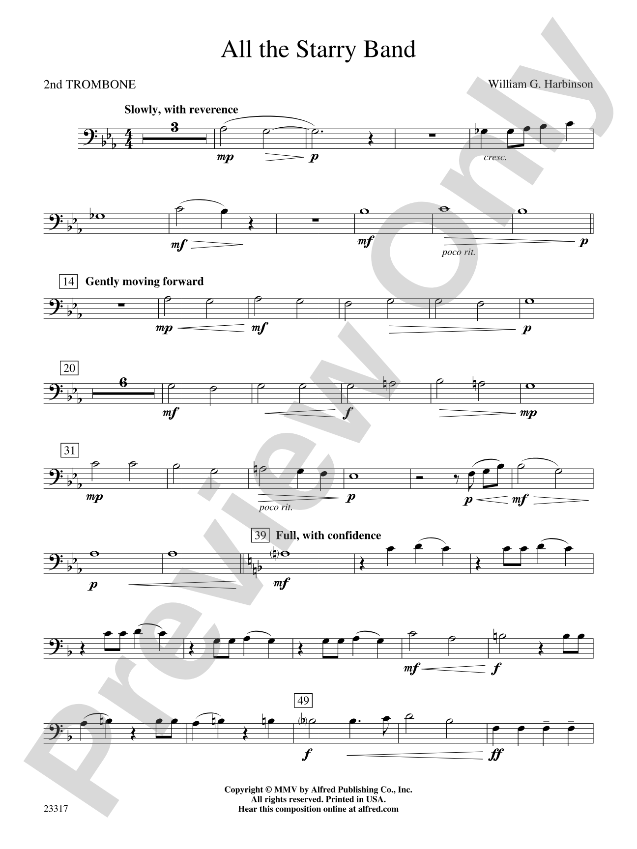 All the Starry Band: 2nd Trombone