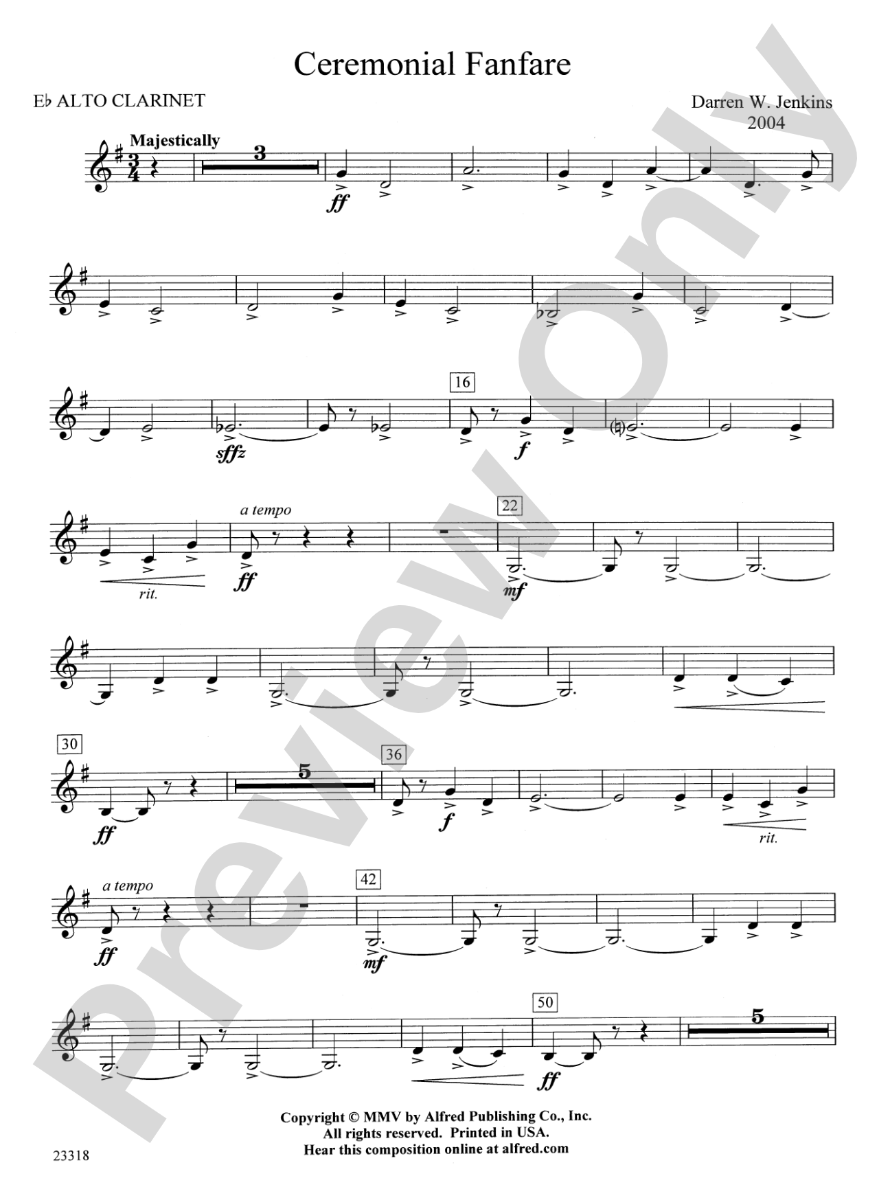 Ceremonial Fanfare: E-flat Alto Clarinet