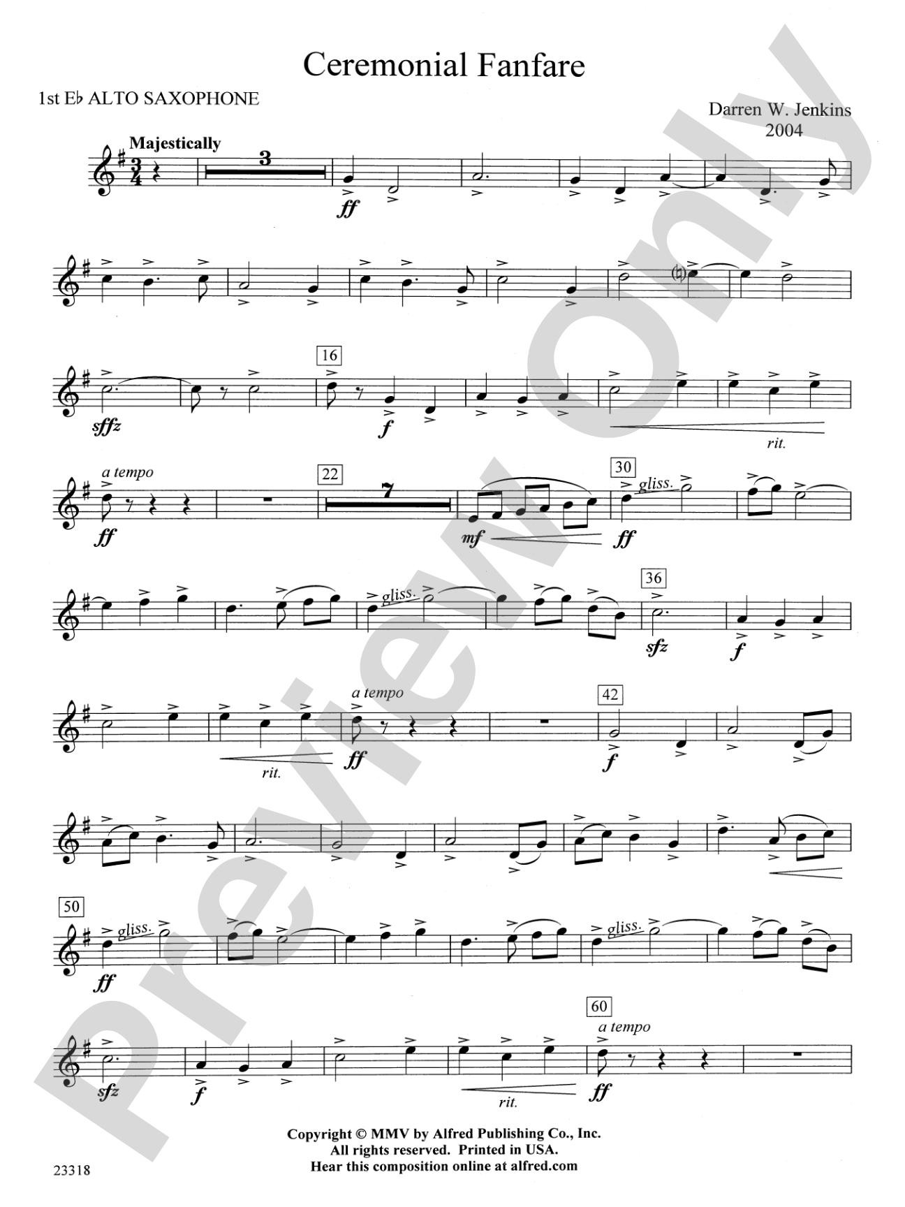 Ceremonial Fanfare: E-flat Alto Saxophone