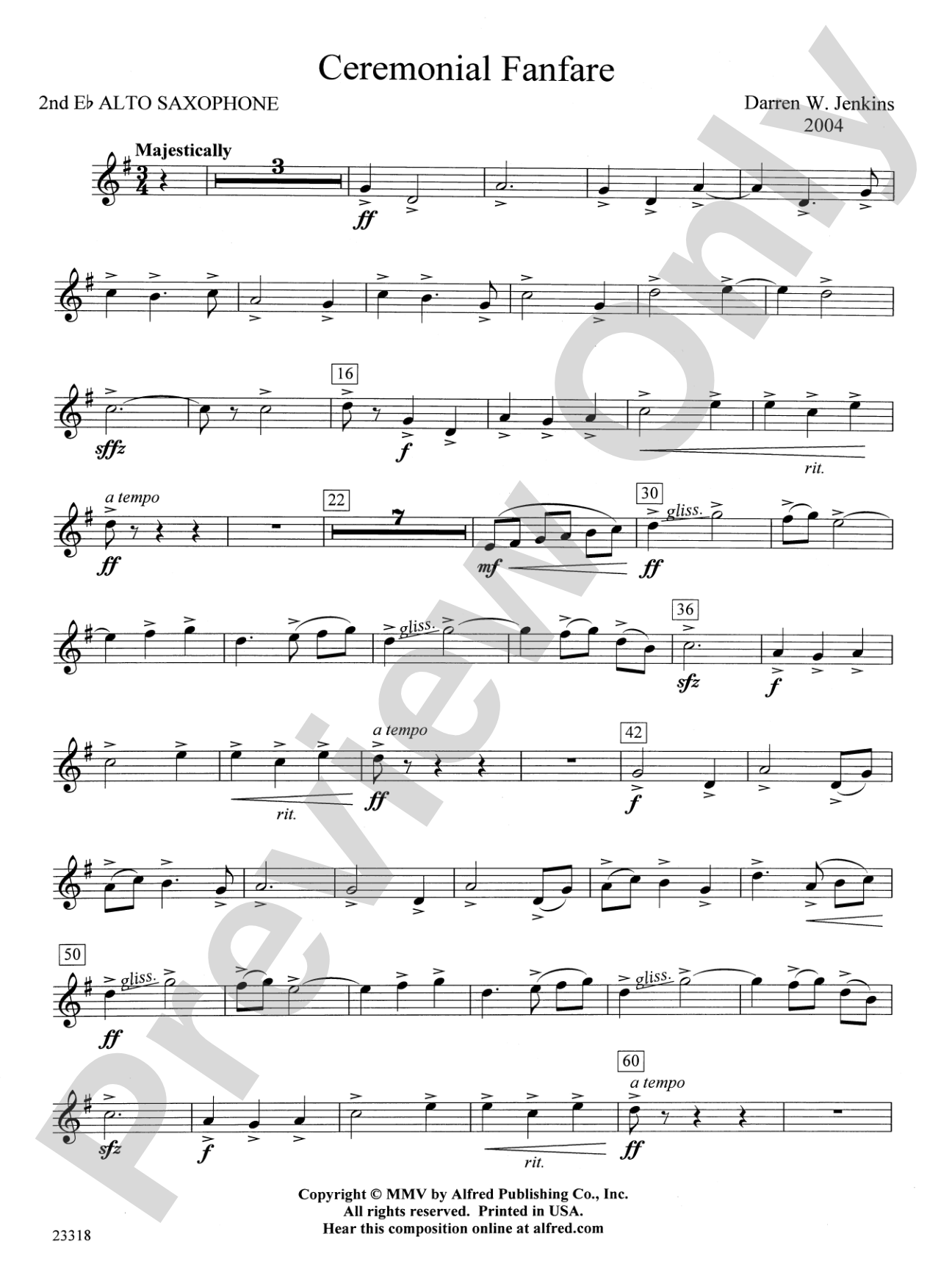 Ceremonial Fanfare: 2nd E-flat Alto Saxophone