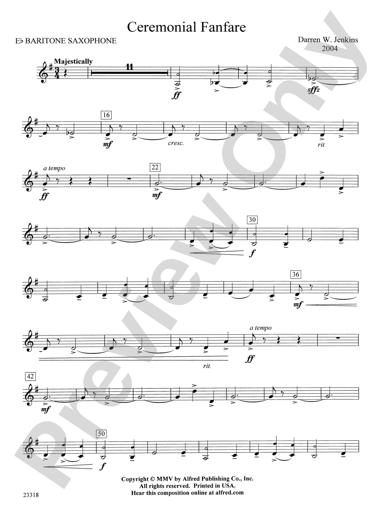 Ceremonial Fanfare: E-flat Baritone Saxophone