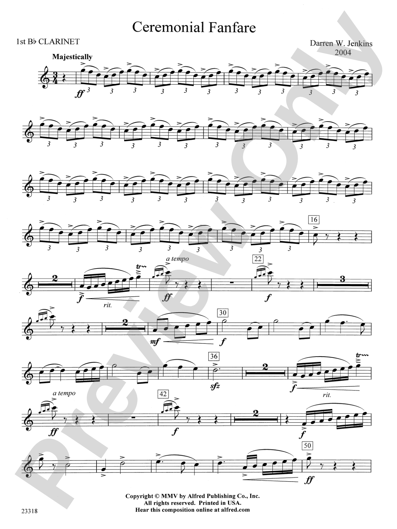 Ceremonial Fanfare: 1st B-flat Clarinet