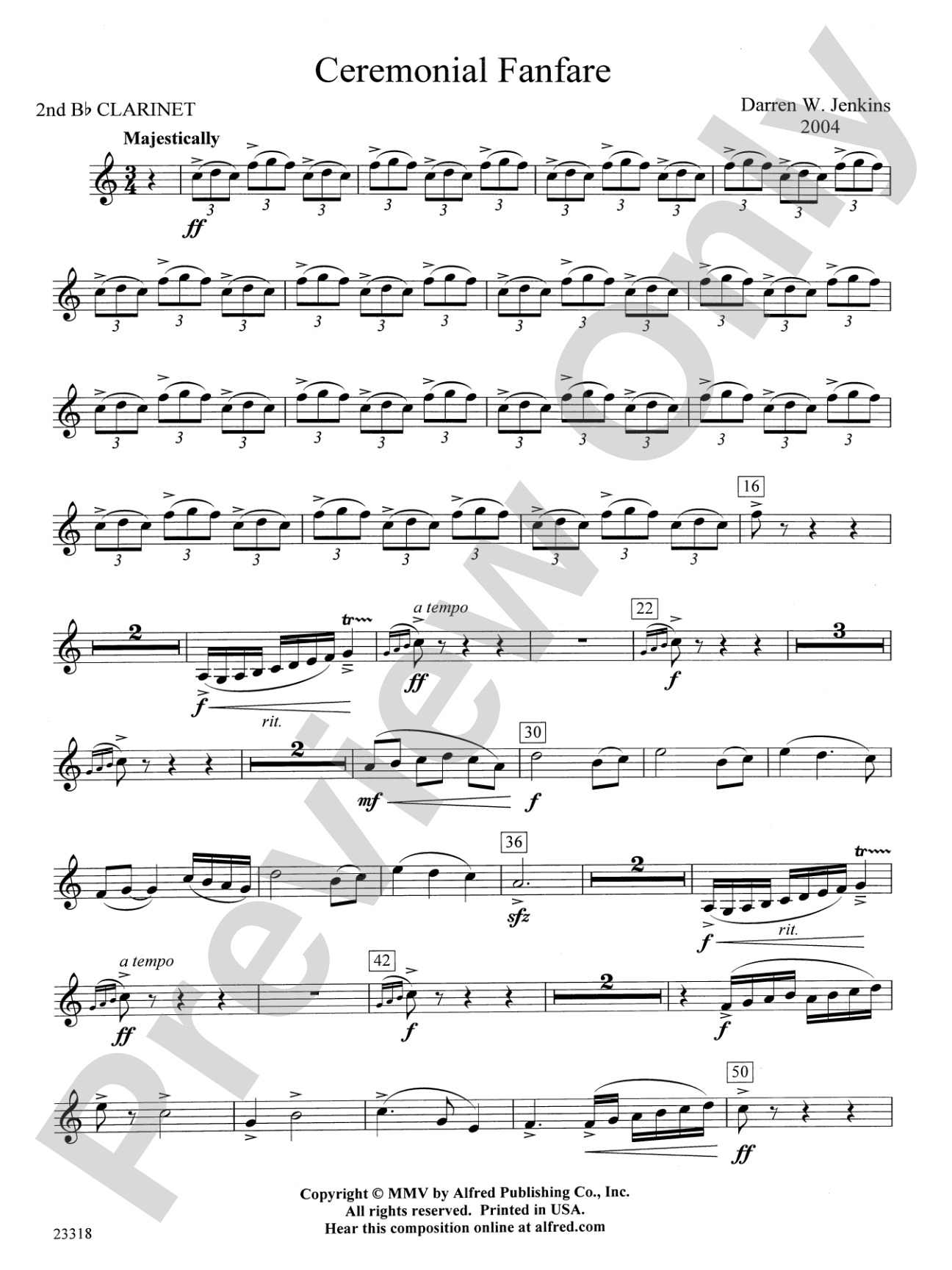 Ceremonial Fanfare: 2nd B-flat Clarinet