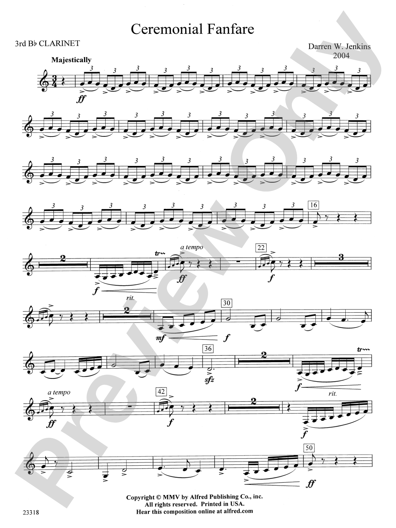 Ceremonial Fanfare: 3rd B-flat Clarinet