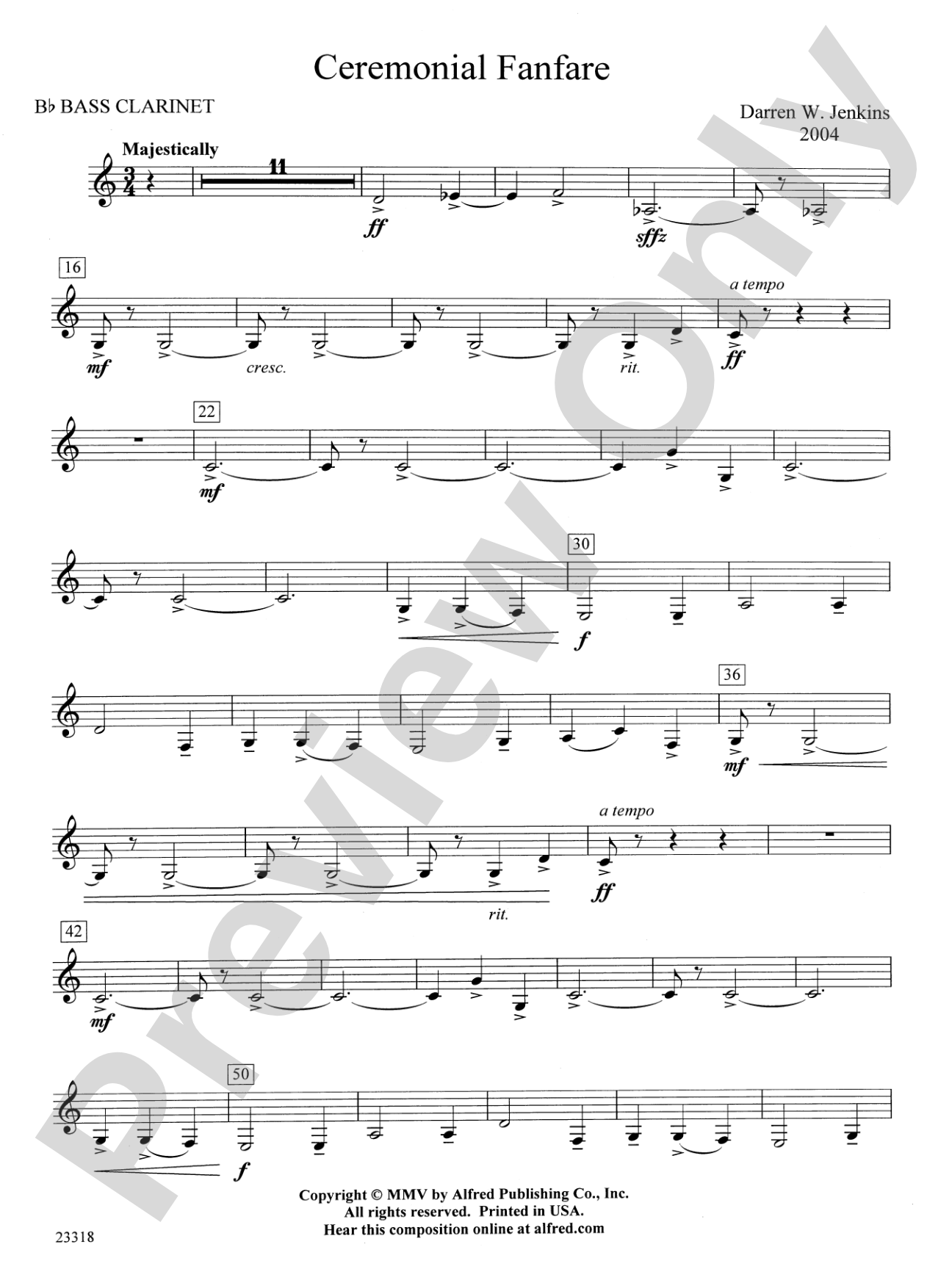 Ceremonial Fanfare: B-flat Bass Clarinet