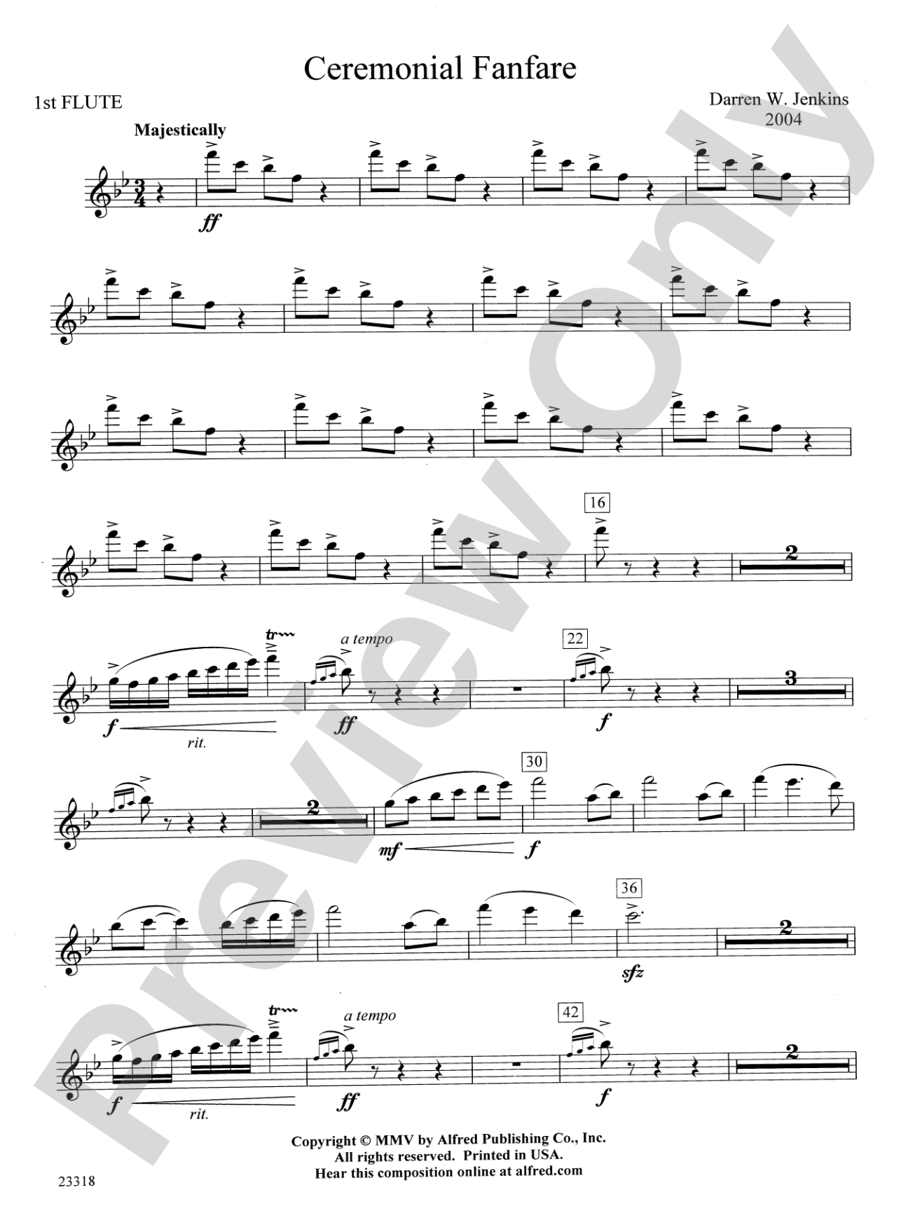Ceremonial Fanfare: Flute