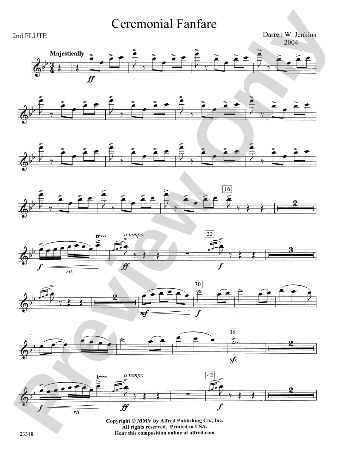 Ceremonial Fanfare: 2nd Flute