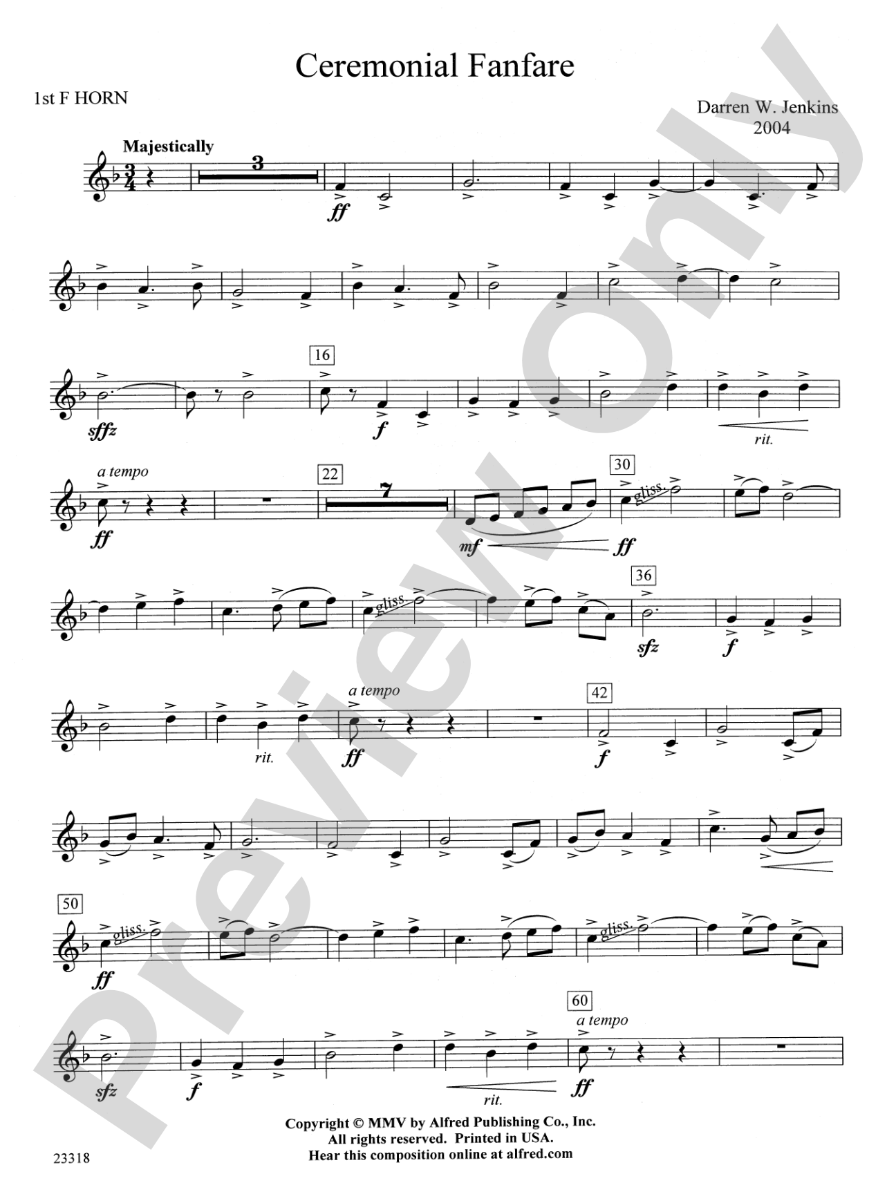Ceremonial Fanfare: 1st F Horn